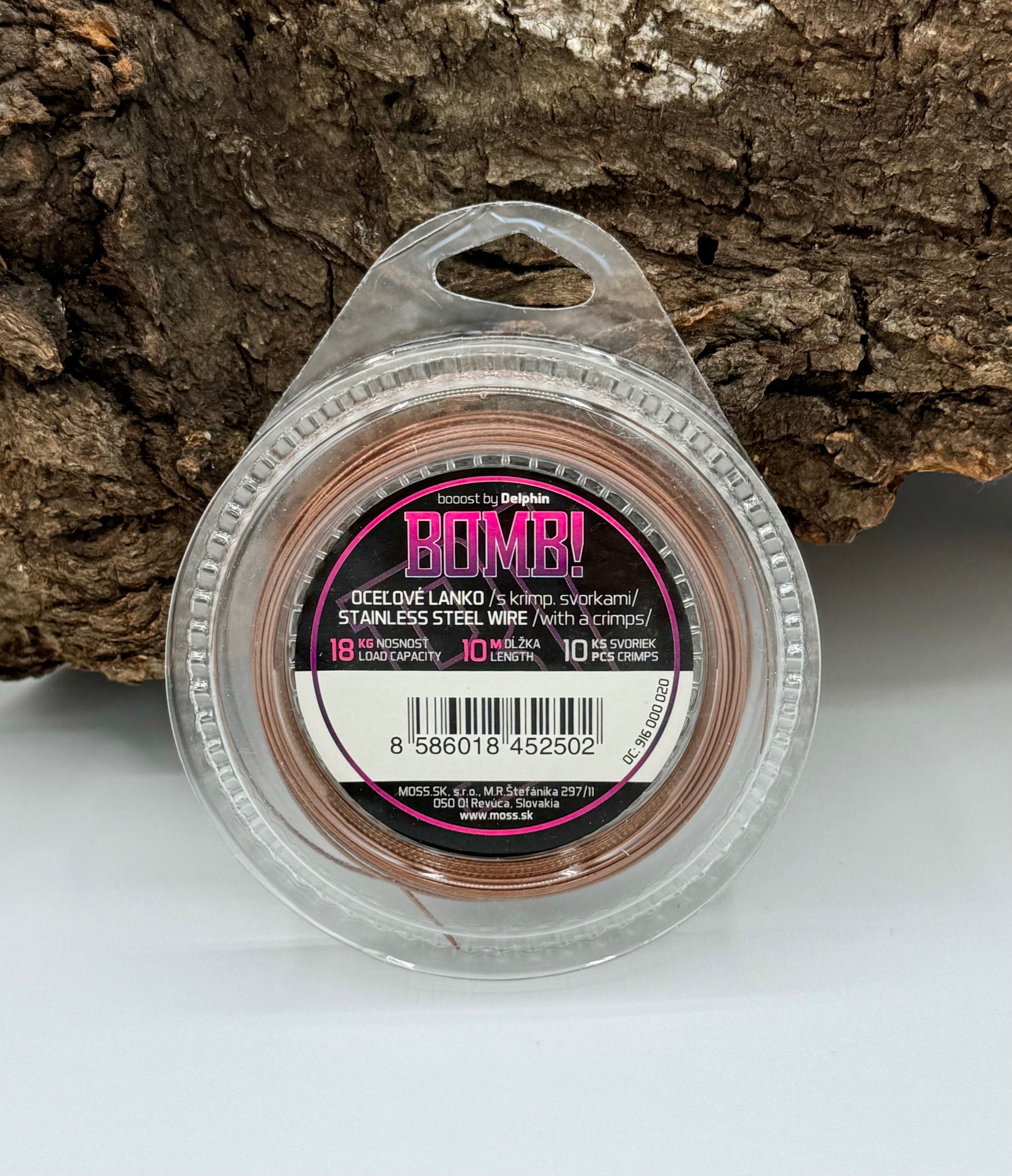 Delphin BOMB Stahlvorfach mit Crimps 7 Edelstahldraht 10m 18kg