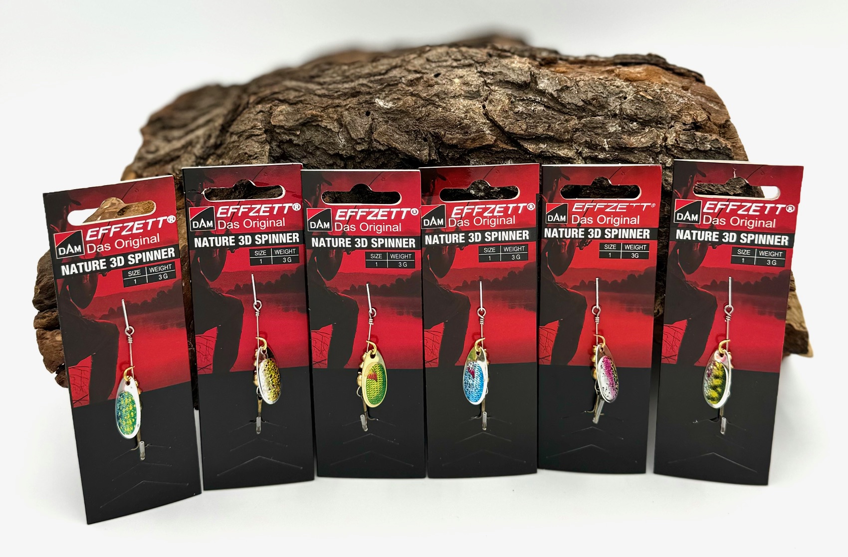 DAM Effzett Nature 3D Spinner 3g 6 Farben Barsch Hecht Rotauge Rotfeder Forelle