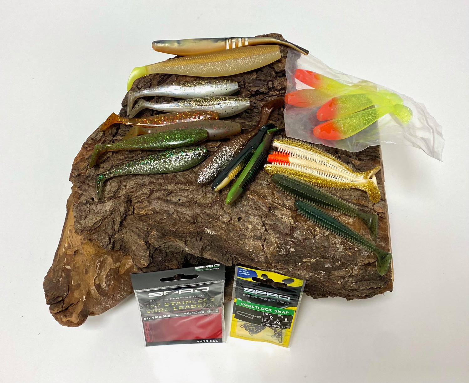 Raubfisch Zander Barsch Box 2 Fox Spro Gummifische Stahlvorfach Snaps ABVERKAUF