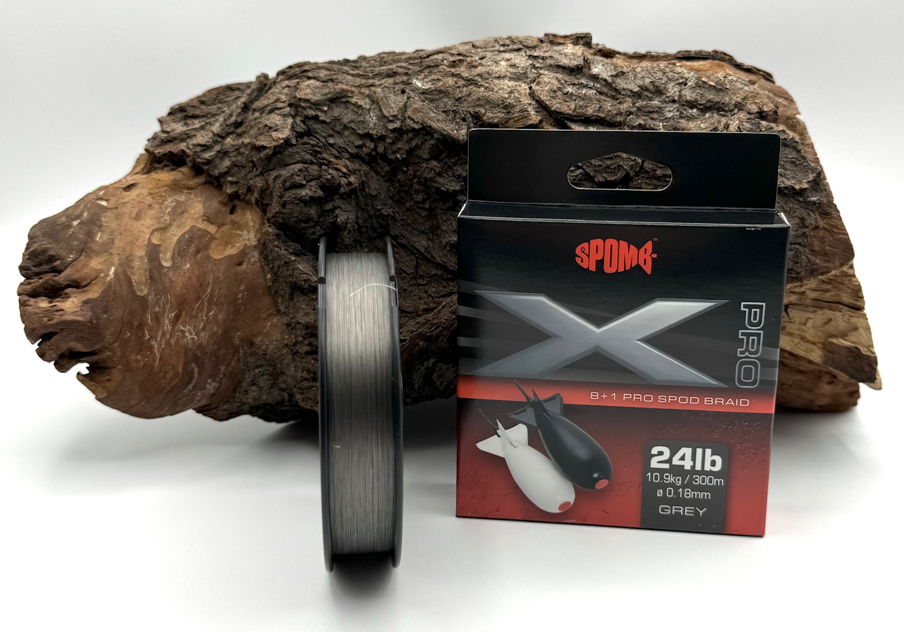 Spomb X Pro Braid Grey 8+1 geflochtene Schur 0,18mm 24lbs 10,9kg 300m