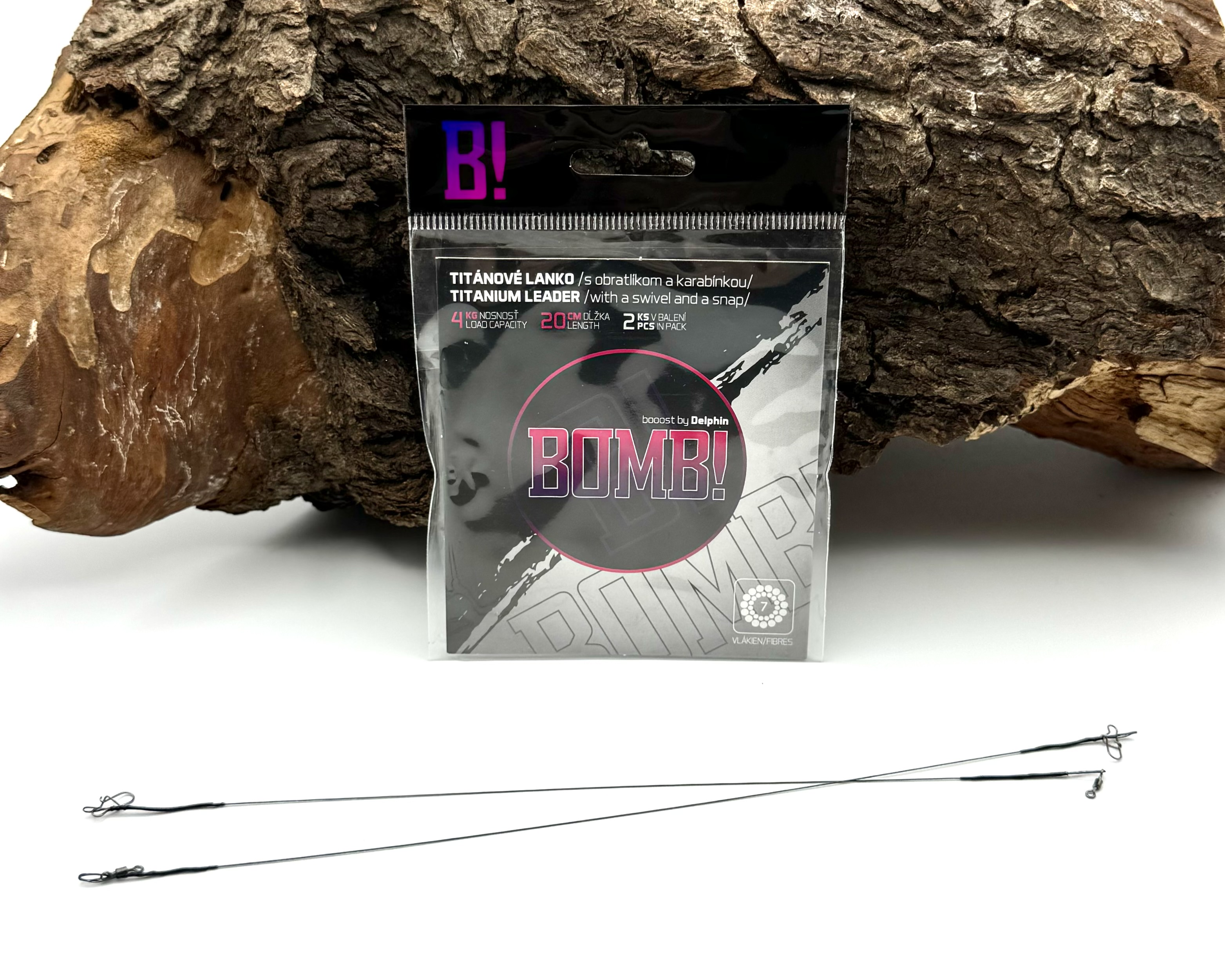 Delphin Titanium Leader 1x7 BOMB! Titanvorfach 4kg 20cm