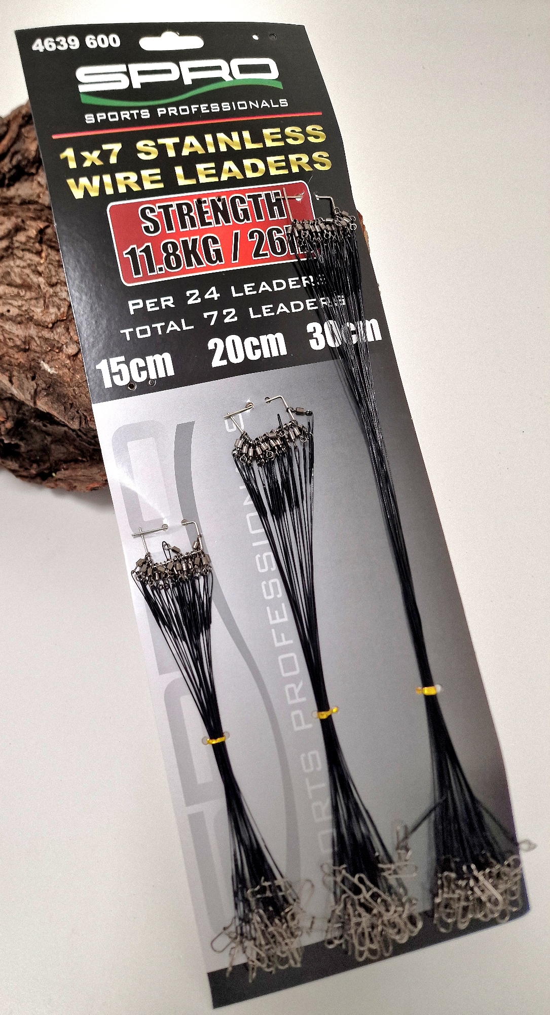 Spro Stainless Wire Leader 1x7 26lbs 11,8kg 15cm 20cm 30cm 72 Stück Stahlvorfach