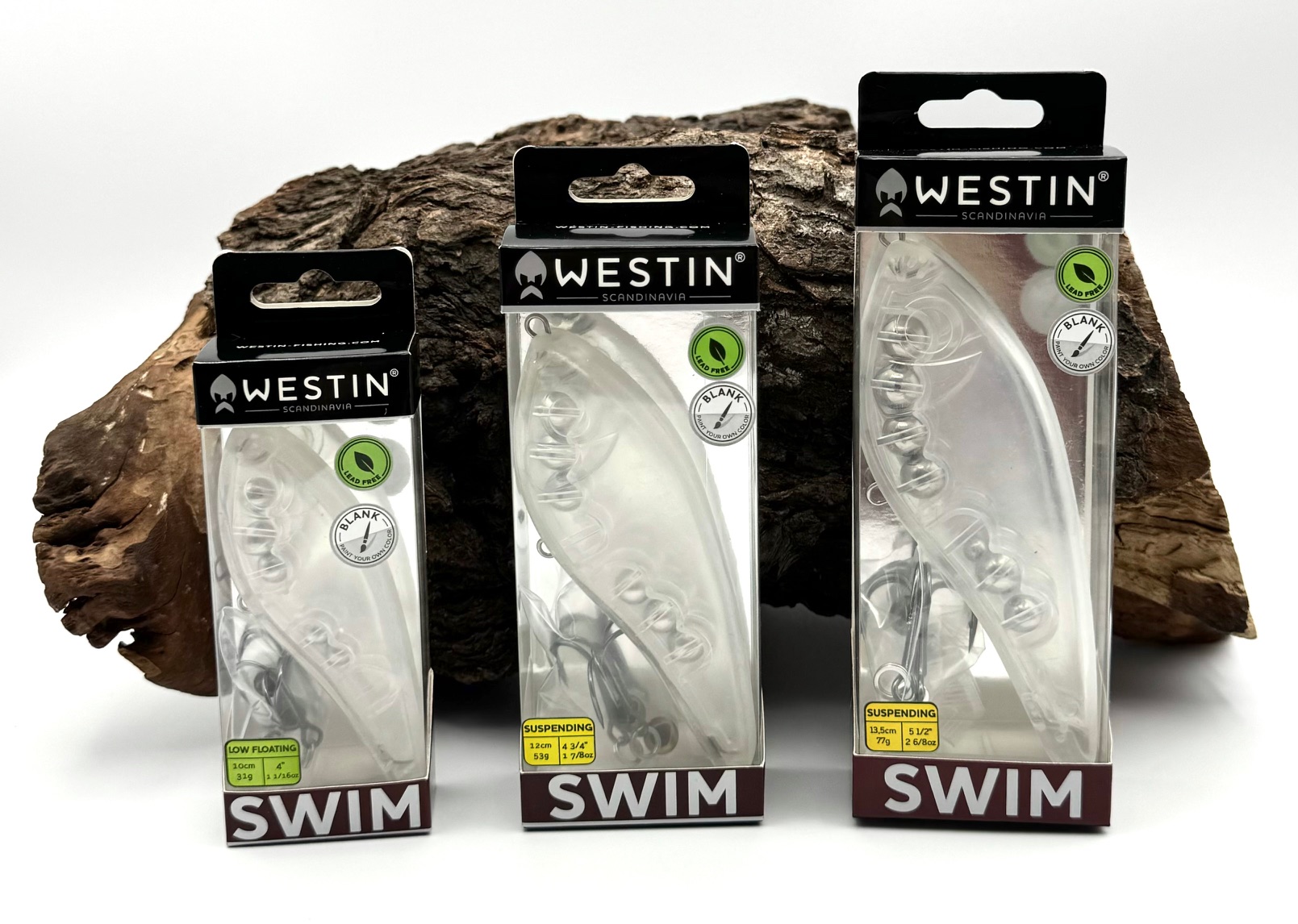 Westin Swim Glidebait Blank inkl. Drillinge & Splitrings 3 Größen Transparent