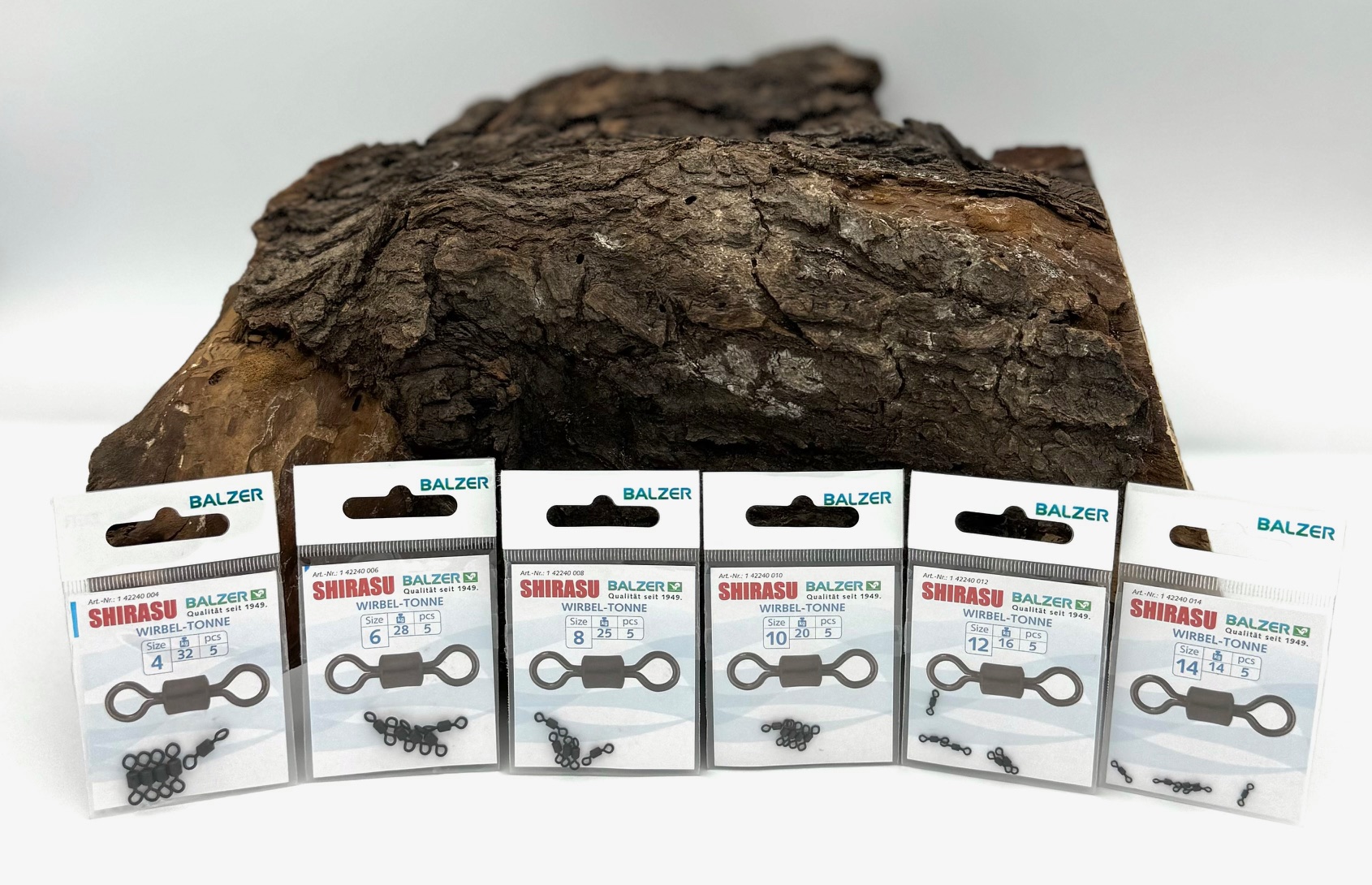 Balzer Shirasu Spezial Wirbeltonne Gr. 4 6 8 10 12 14 je 5 Stück Tonnenwirbel