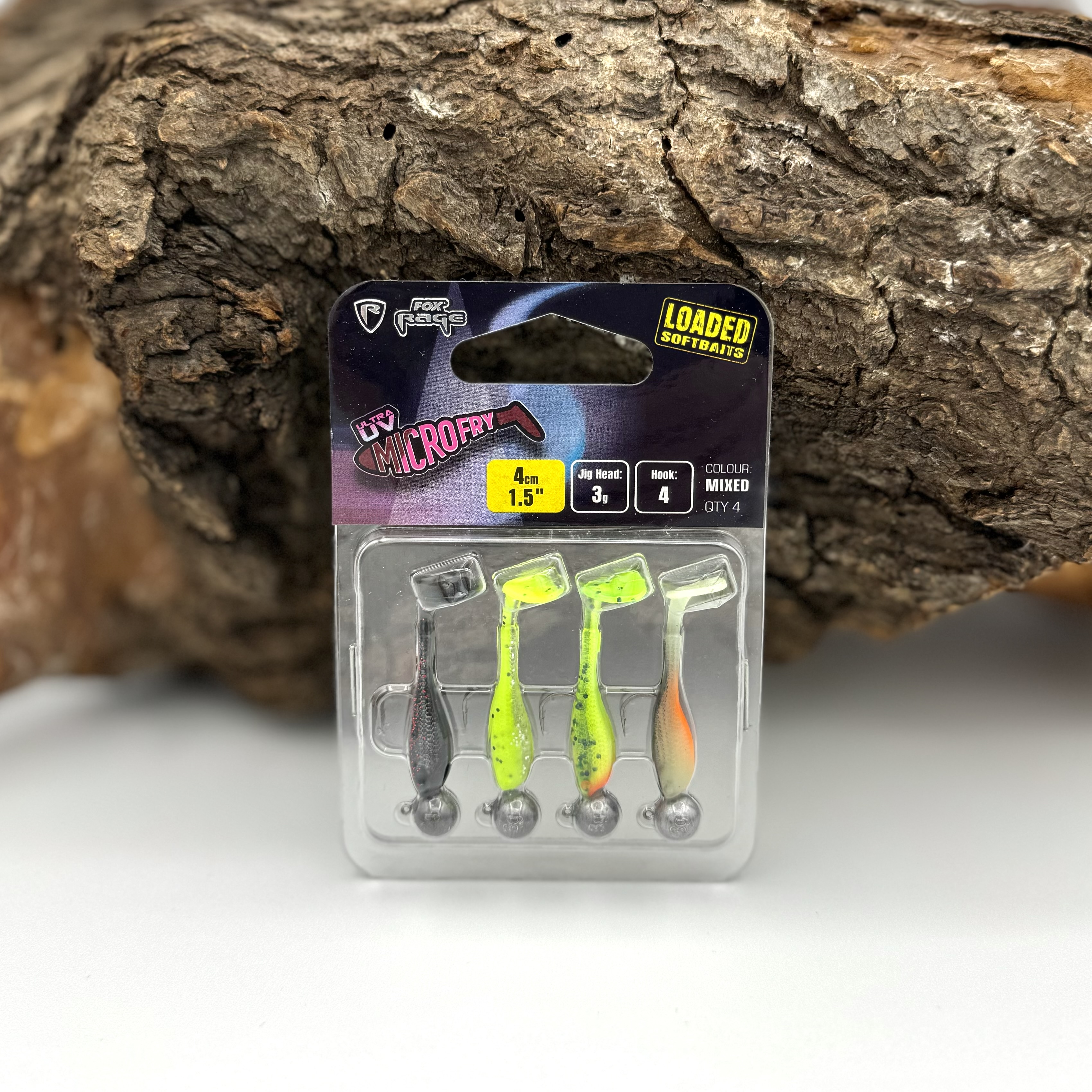 Fox Rage Ultra UV 3g 4cm Micro Fry Mixed Colour Loaded Softbaits Lure Pack