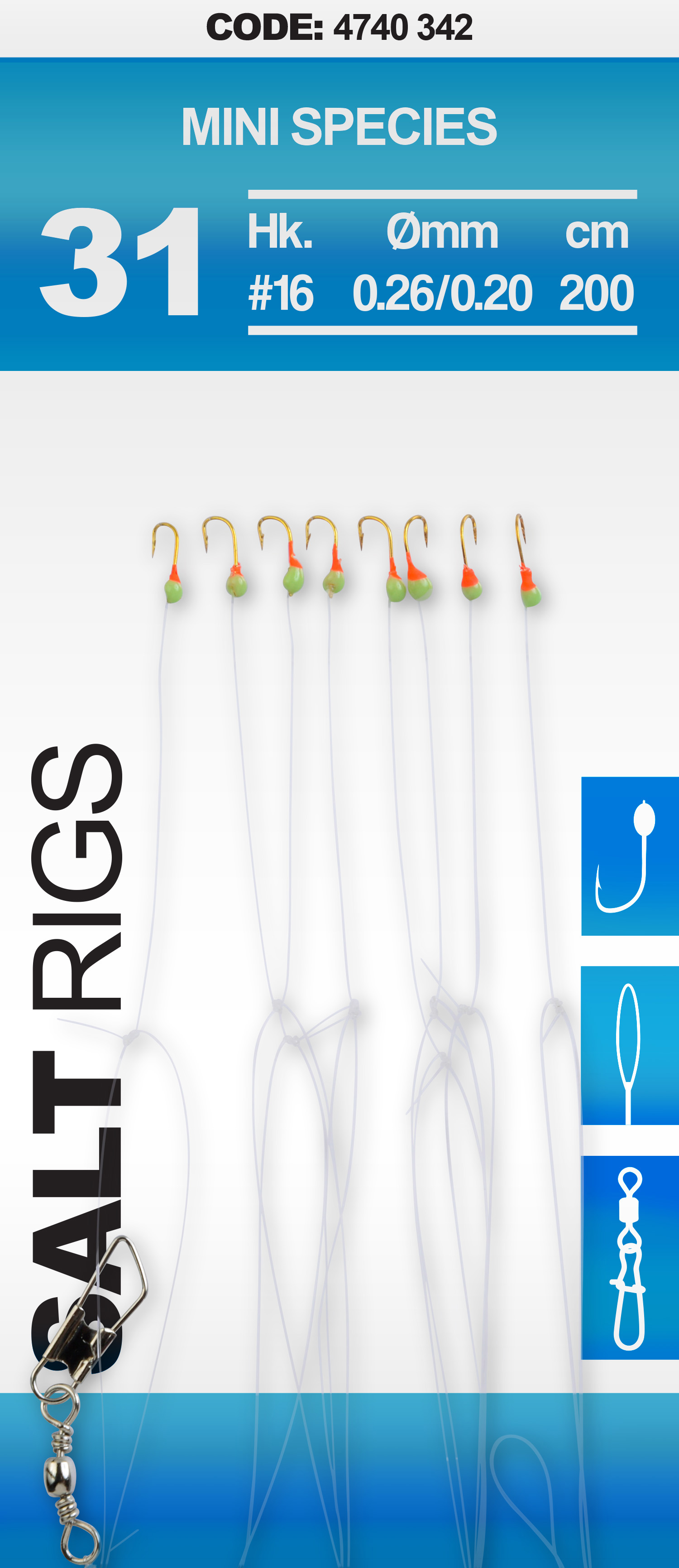 Spro Salt Rig 31 Brandungsvorfächer Special Species Gr. 16 200cm