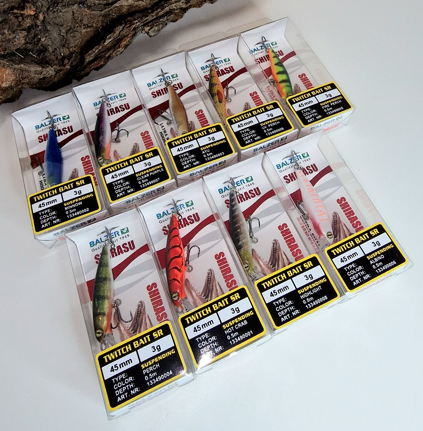 Balzer Shirasu Twitchbait SR 4,5cm 3g Suspending 9 Farben Albino Perch Crab Ayu usw.