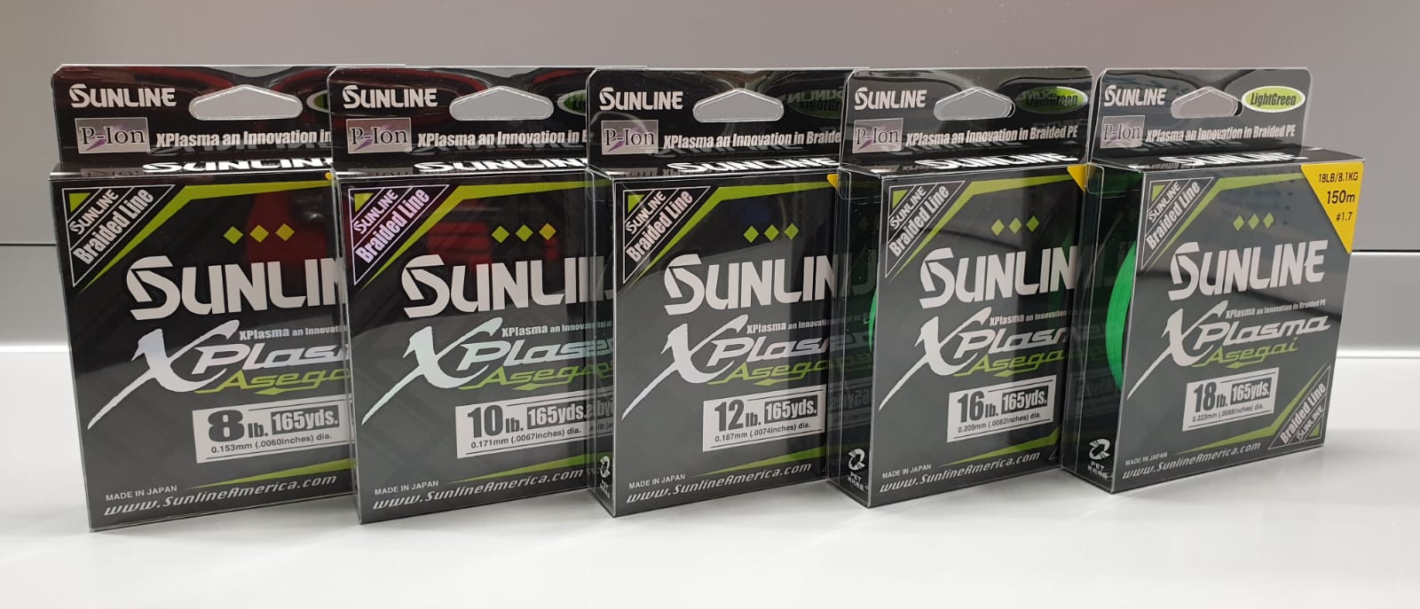 Sunline XPlasma Asegai PE 8lb 10lb 12lb 16lb 18lb Light Green