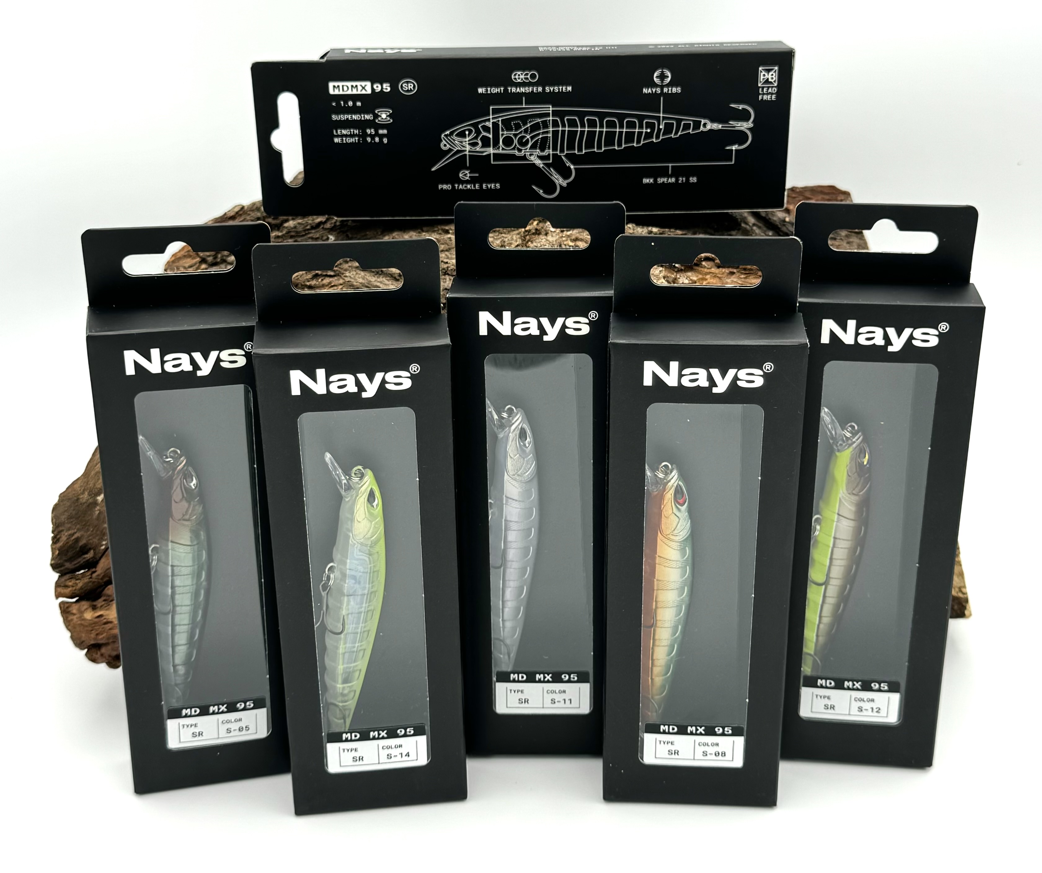 Nays MD MX 95 SR Shallow Runner Wobbler Suspending 9,5cm 9,8g 14 Farben