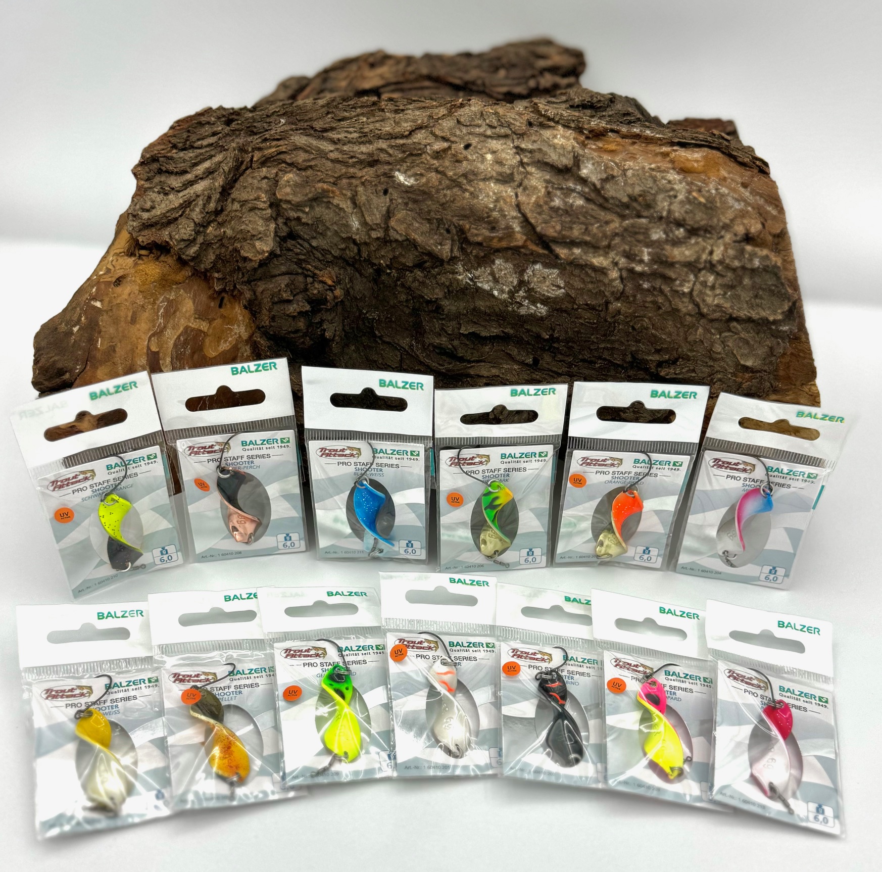 Balzer Trout Attack Shooter Spoon Pro Staff Series 4cm 6g 13 Farben UV Aktiv