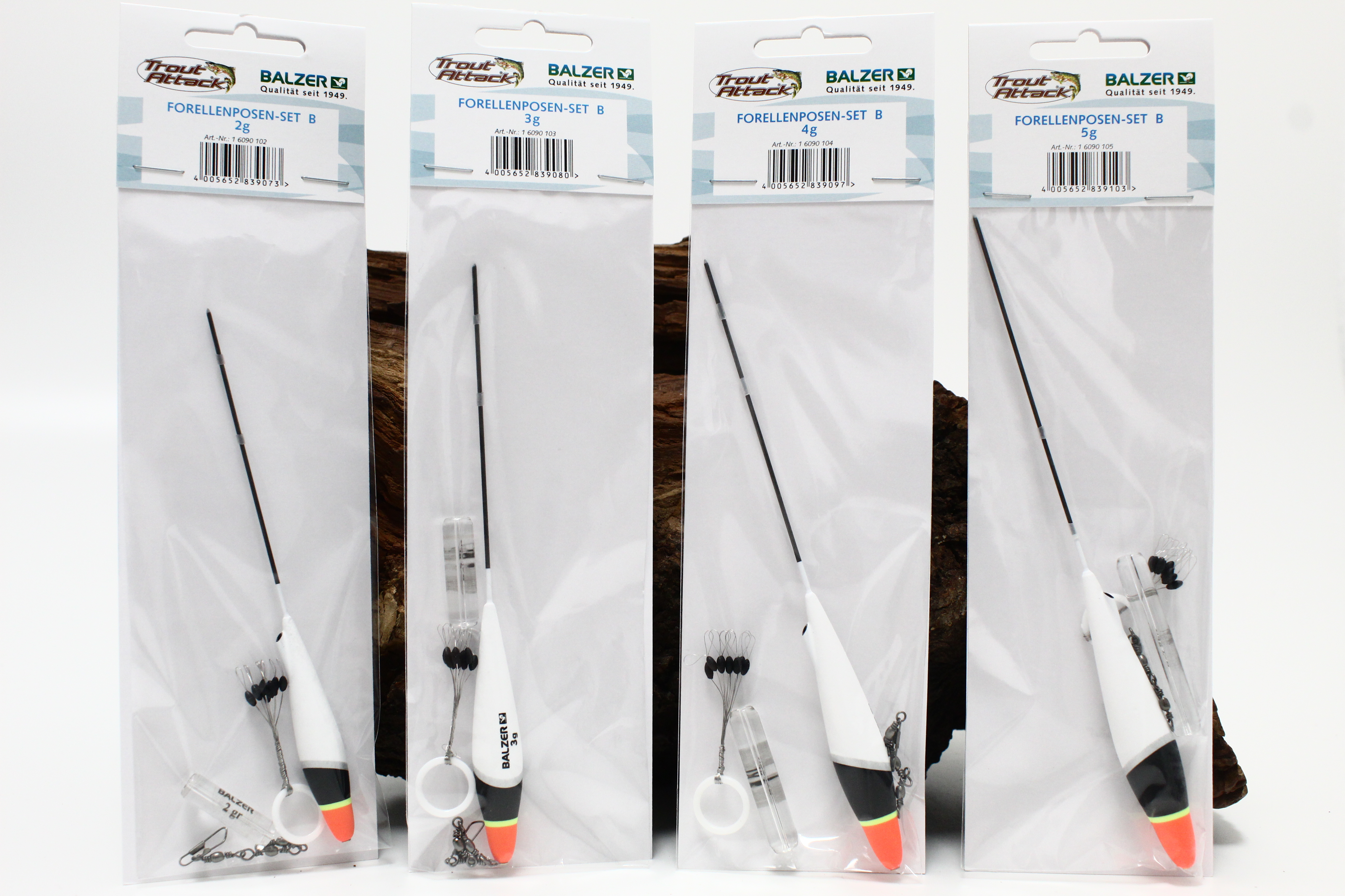 Balzer Trout Attack Forellenpose Set B mit Glasgewicht und Schnurstopper 2g 3g 4g 5g
