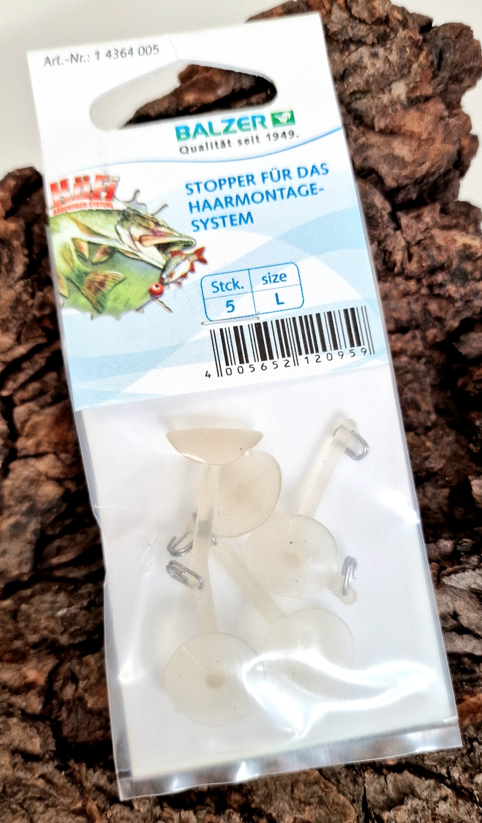 Balzer Spezial KÖFI-Stopper 5 Stück 9-14cm Köderfischstopper Haarmontagesystem ABVERKAUF