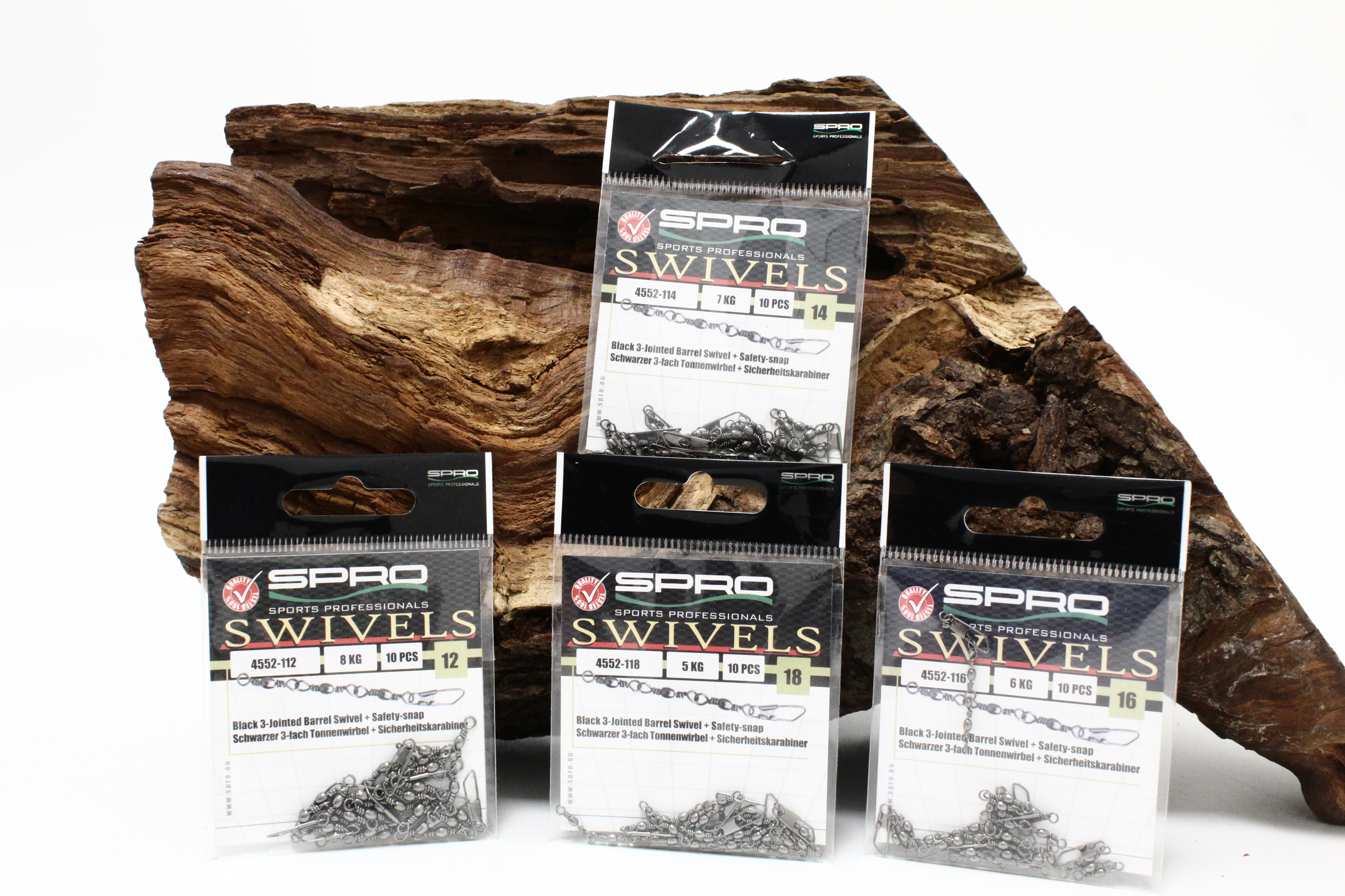 Spro 3-Jointed Swivel+Safety-Snap Gr.10 12 14 16 18