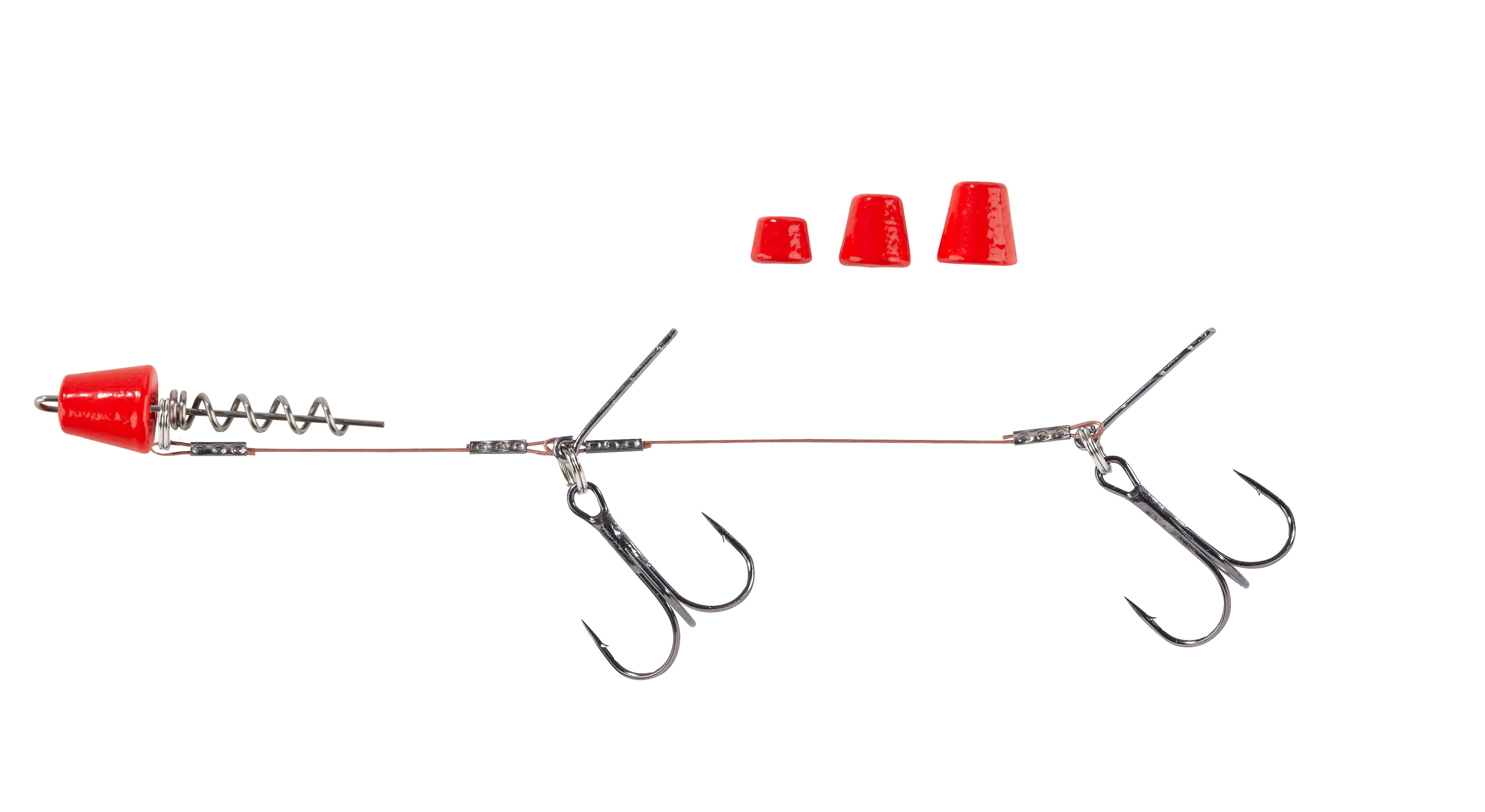 Balzer Shirasu Screw in Hechtsystem mit Wechselgewichten Fluo-Rot 9cm 14cm UV Activ