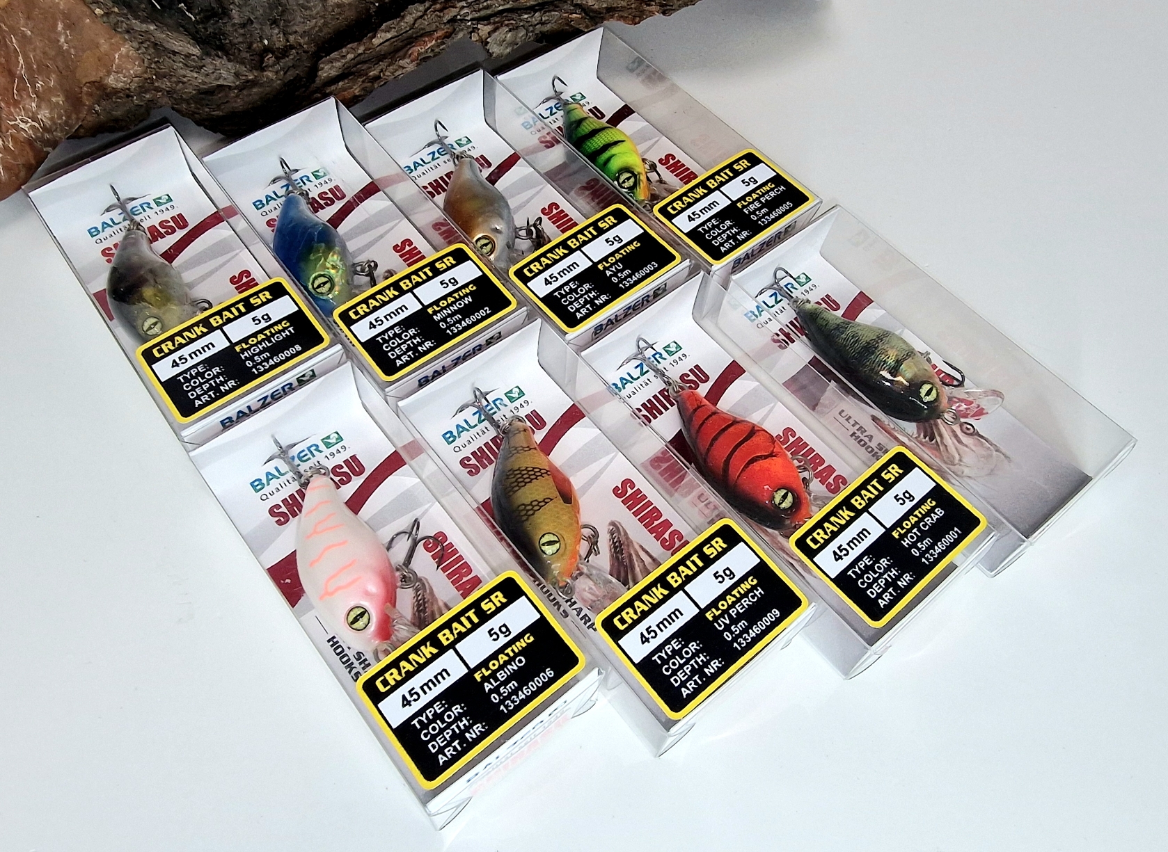 Balzer Shirasu Crankbait SR 4,5cm 5g Floating 9 Farben Albino Perch Crab Ayu