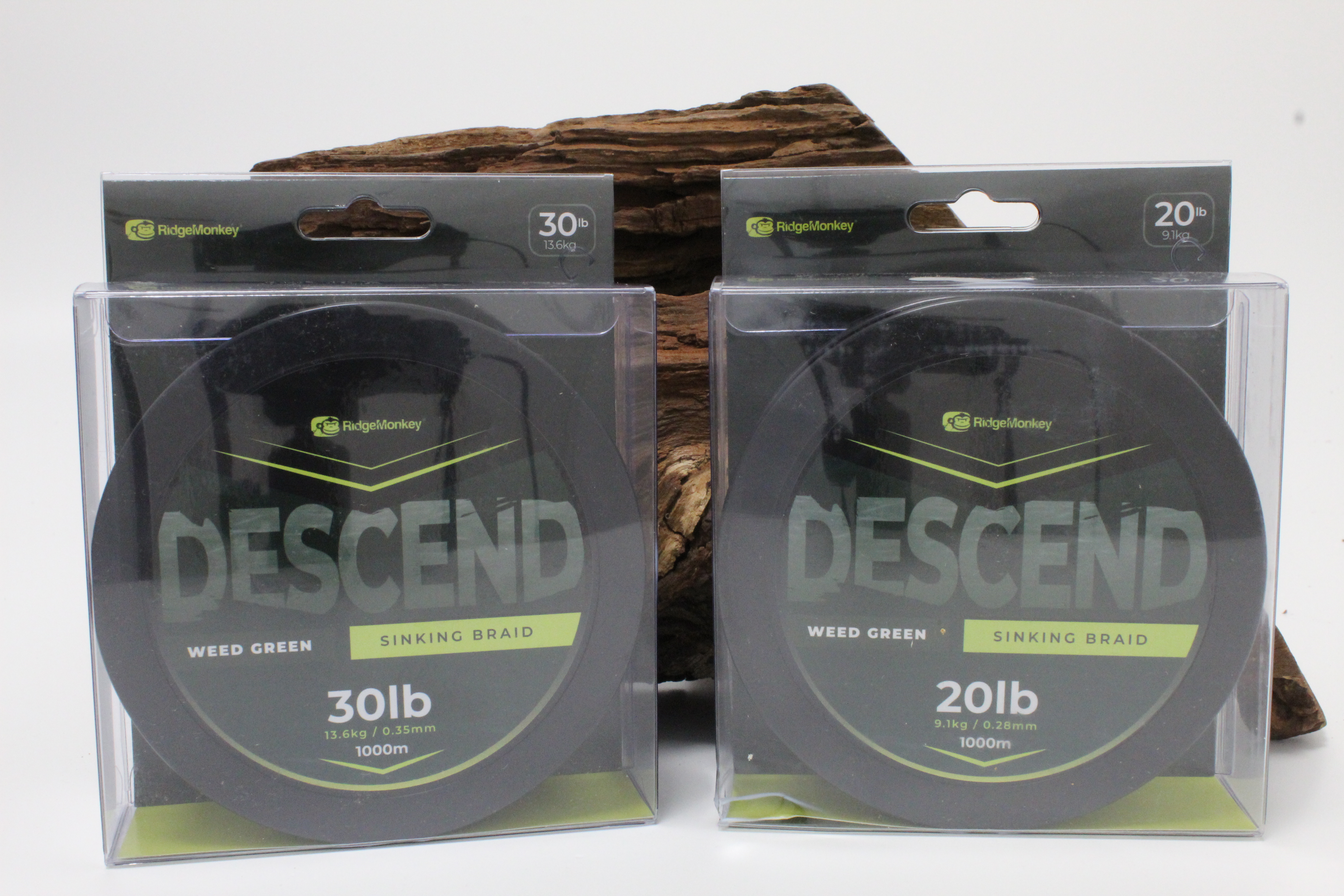 RidgeMonkey Descend Sinking Braid 0,28mm 20lb 0,35mm 30lb 1000 Meter Weed Green