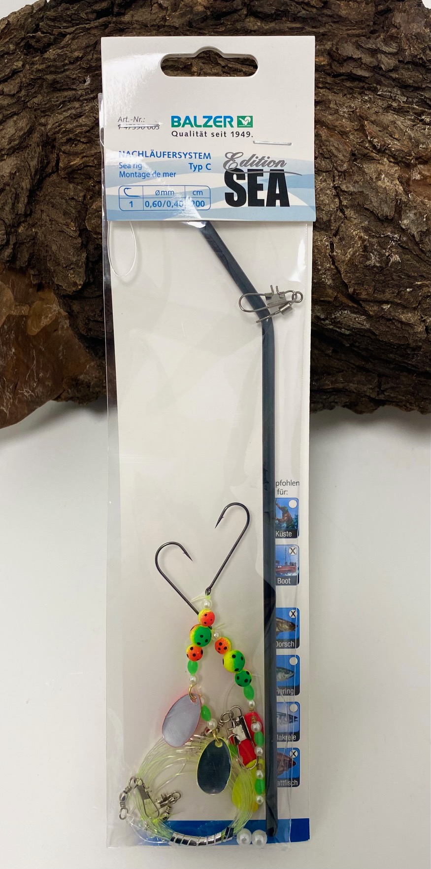 Balzer Edition Sea Nachläufersystem Typ C 2m 0,40/0,60mm Haken Gr.1