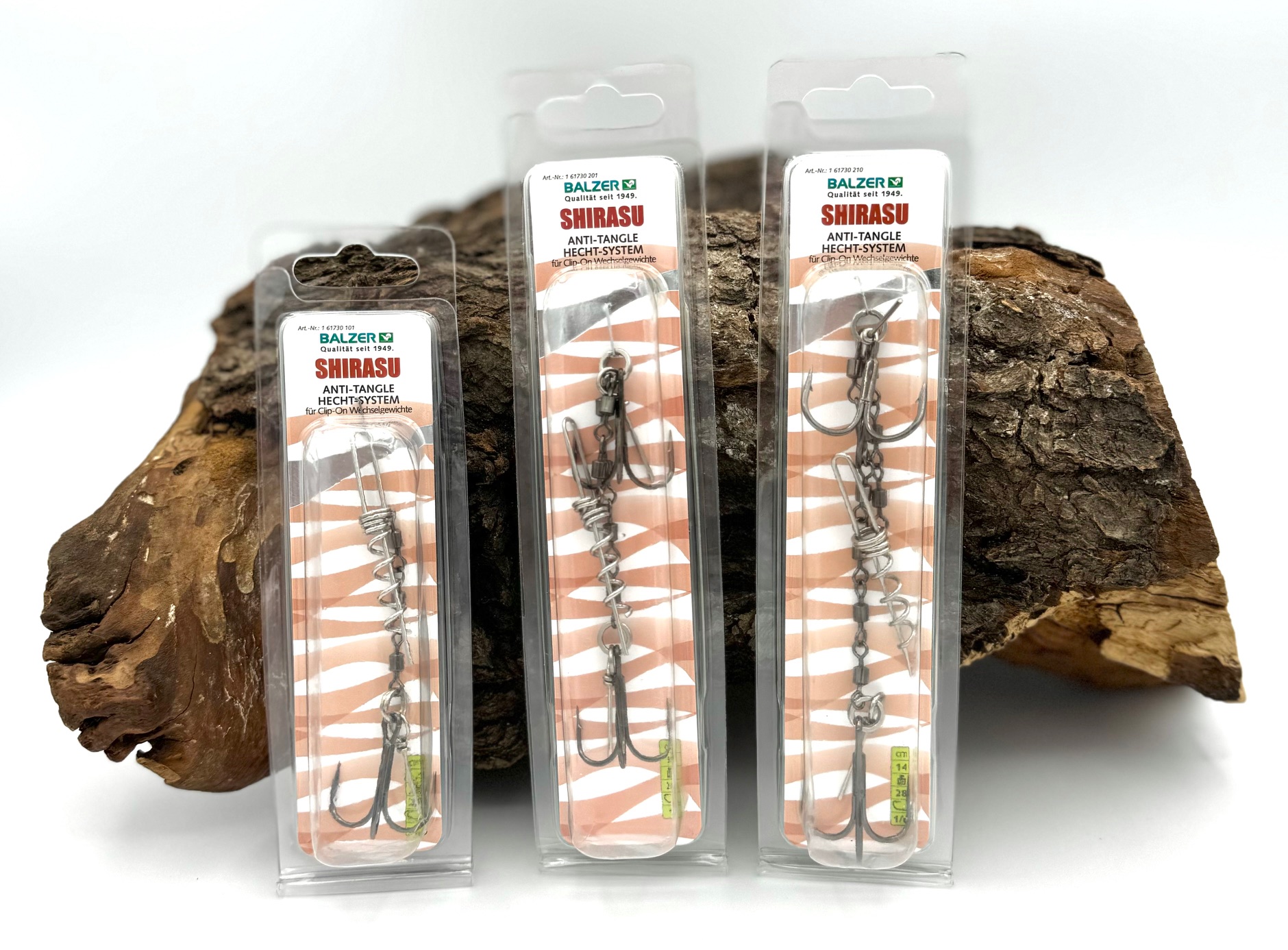 Balzer Shirasu Anti Tangle Hechtsystem für Clip on Wechselgewichte in 3 Längen