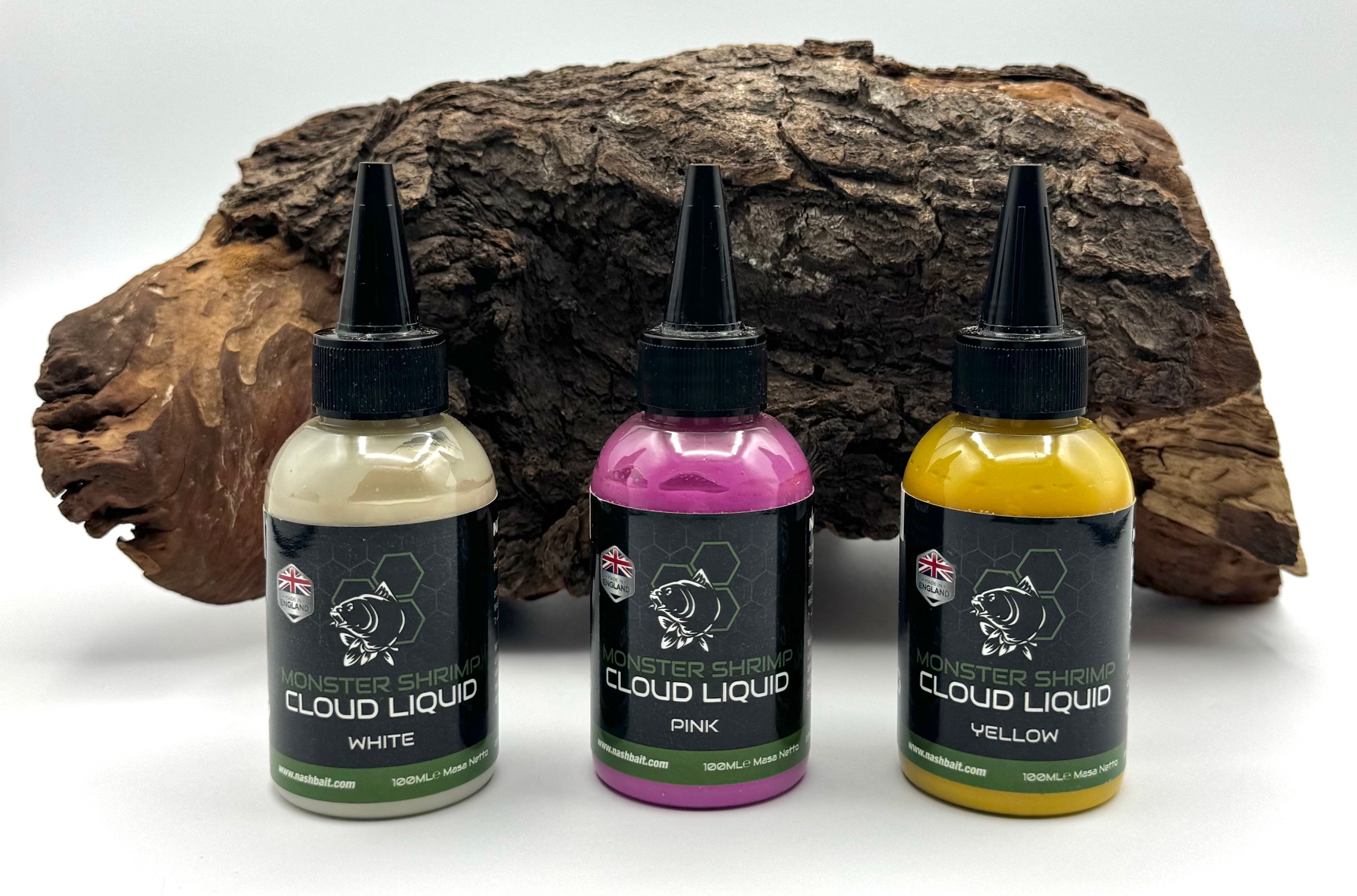 Nash Bait Monster Shrimp Cloud Liquid Pink White Yellow 100ml