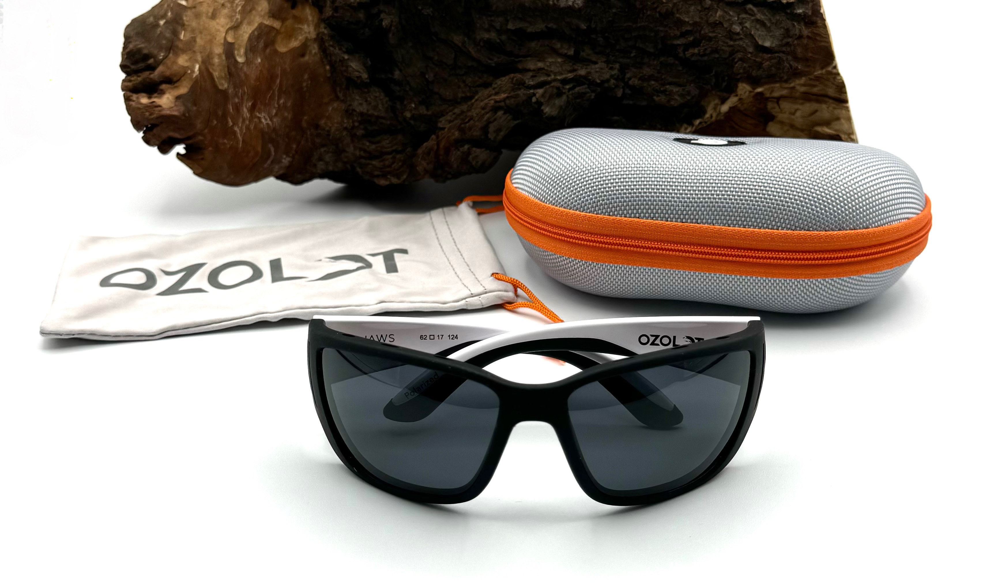 Bullseye Ozolot Jaws Black Rubber White Polarisationsbrille