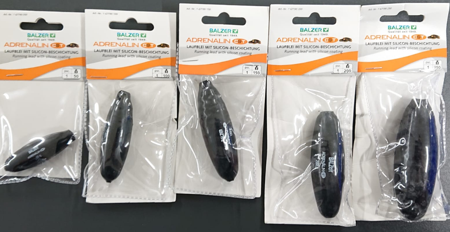 Balzer Adrenalin Cat Laufblei mit Silikonbeschichtung Black 50g 100g 150g 200g 250g