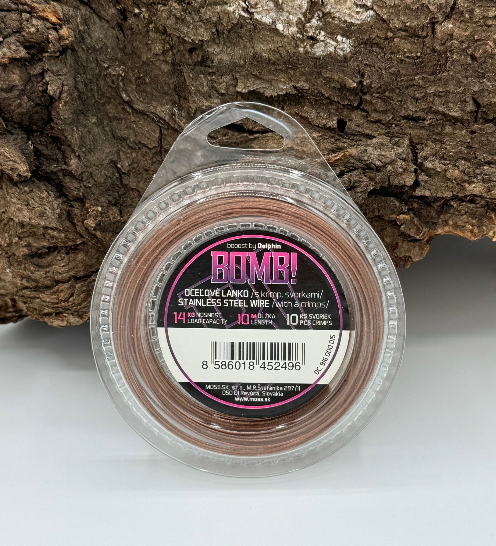Delphin BOMB Stahlvorfach mit Crimps 7 Edelstahldraht 10m 14kg