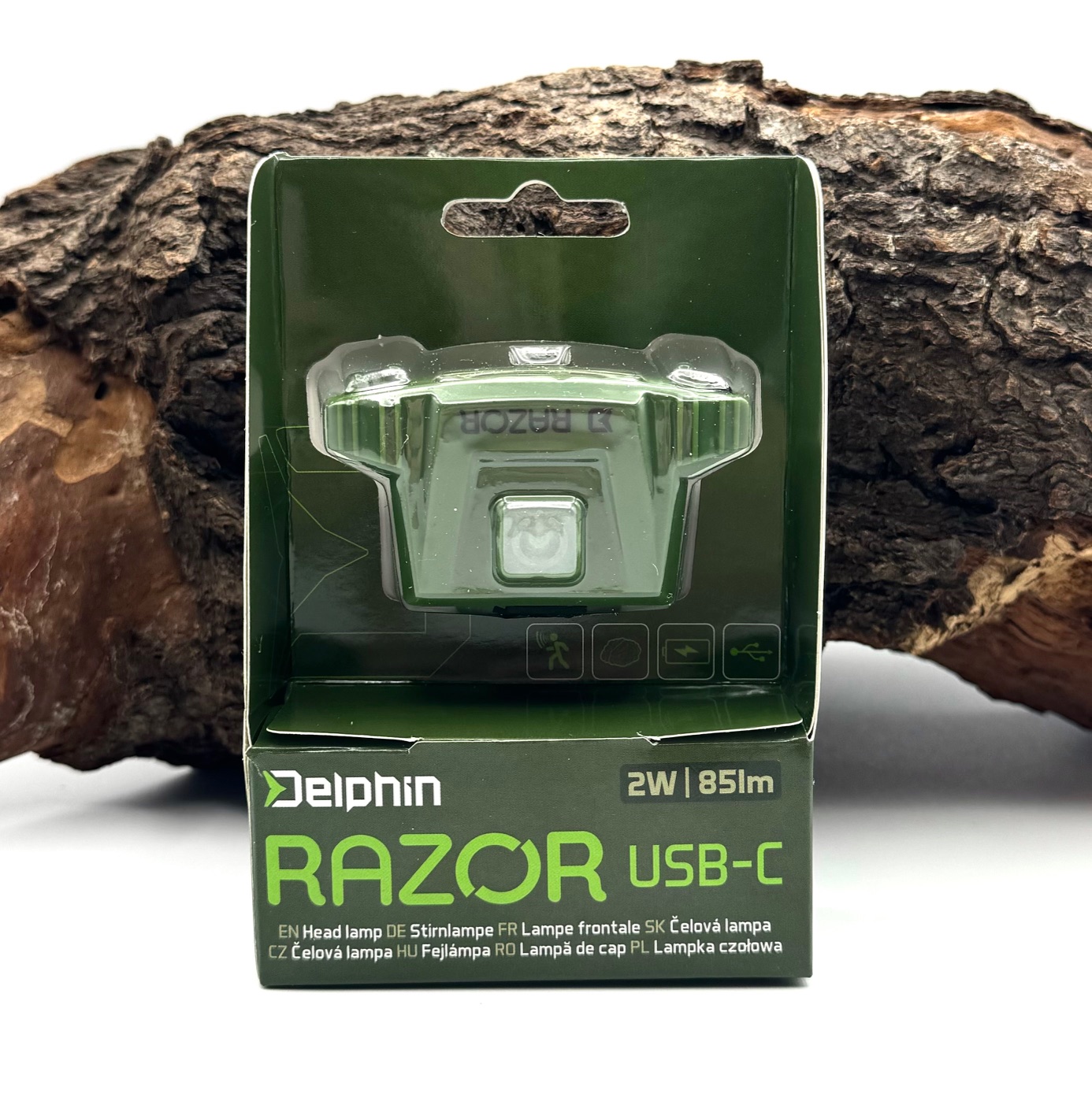 Delphin RAZOR USB-C Stirnlampe Kopflampe 500mAh