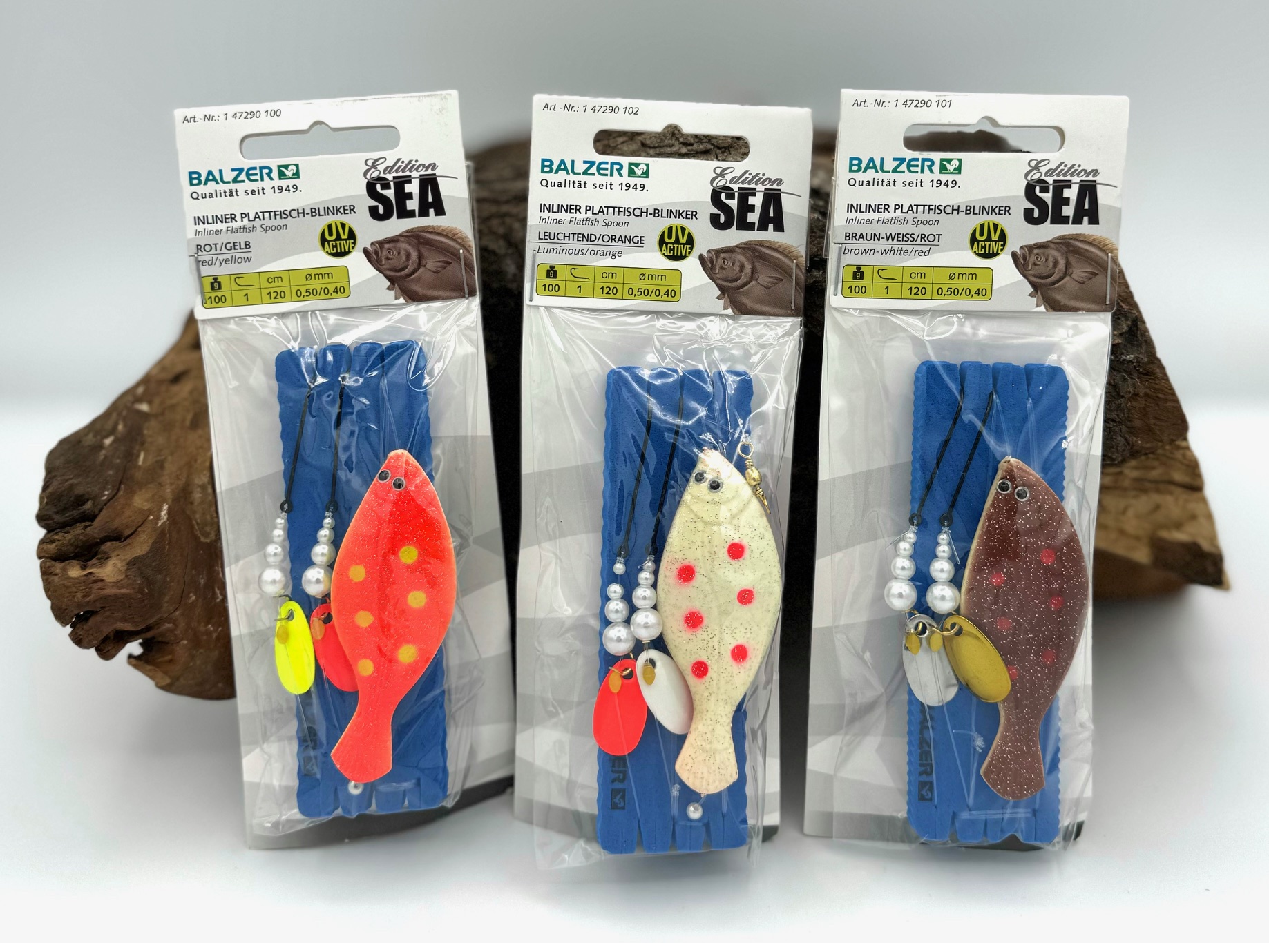 Balzer Edition Sea Plattfisch Blinker 3 Farben 100g UV Aktiv