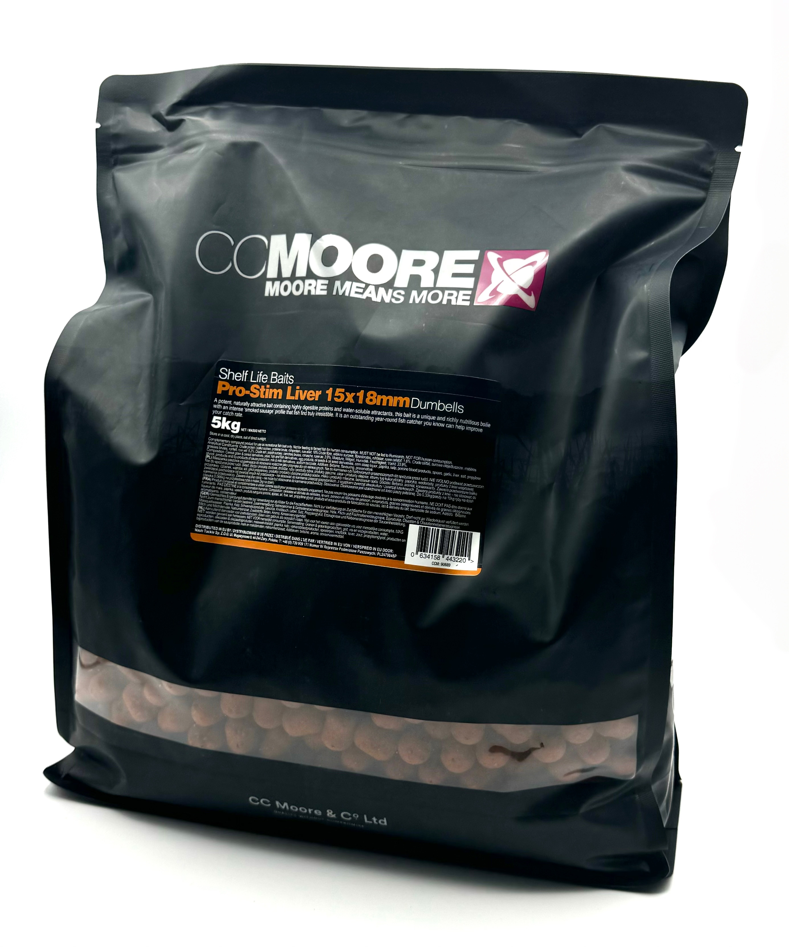 CCmoore Pro-Stim Liver Boilies 5kg 15x18mm Dumbells Shelf Life Baits