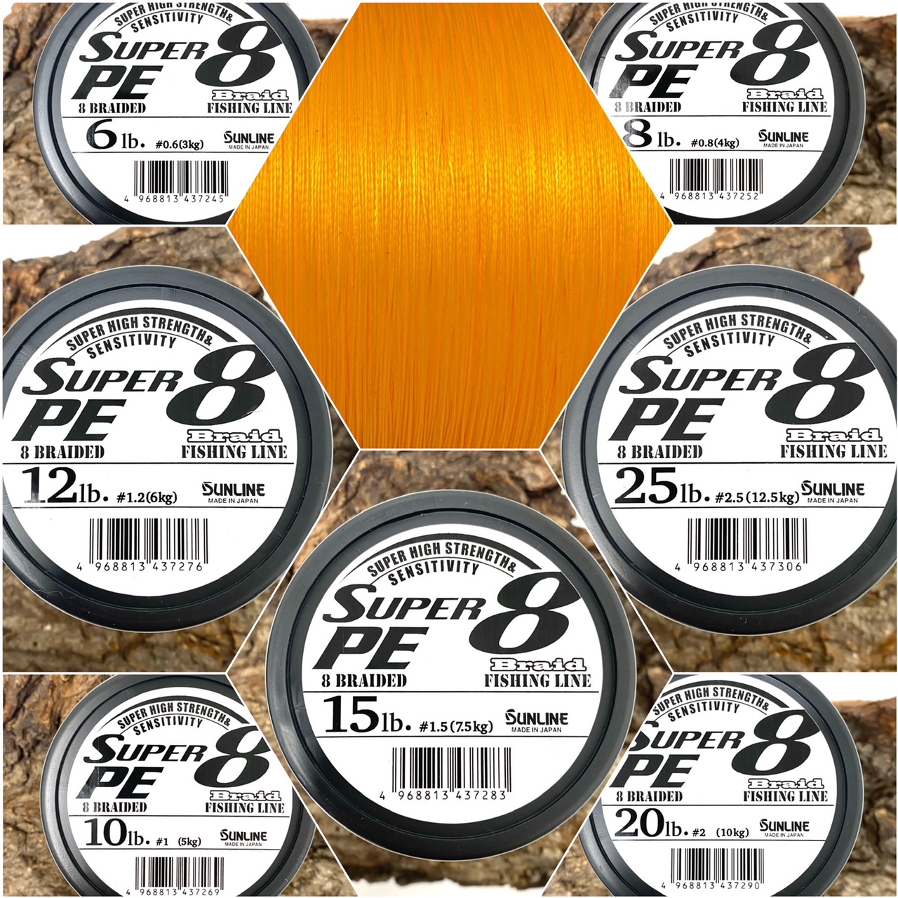 SUNLINE New Super PE 8 Braid Orange Made in Japan! je 10m 7 Stärken geflochten