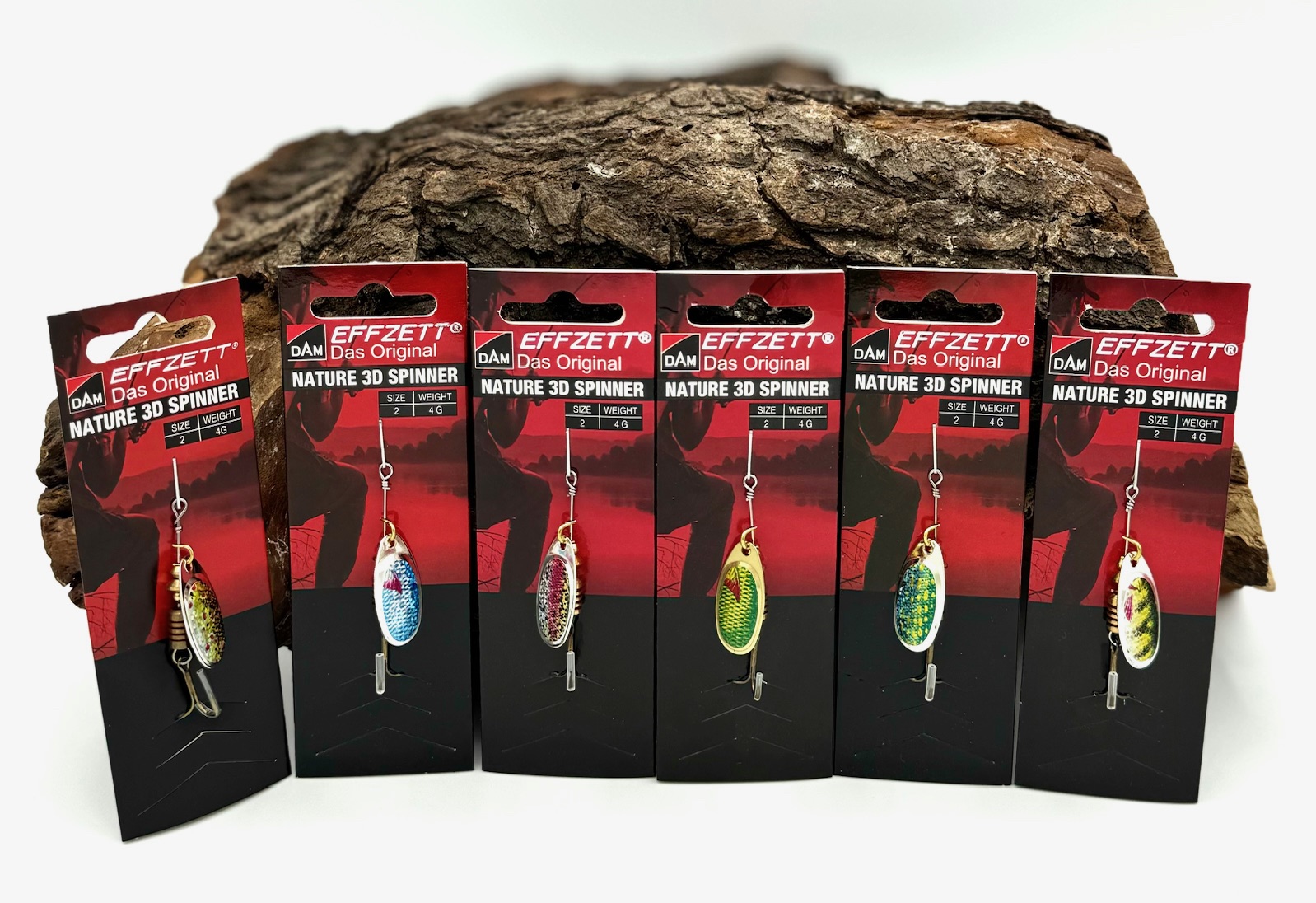 DAM Effzett Nature 3D Spinner 4g 6 Farben Barsch Hecht Rotauge Rotfeder Forelle