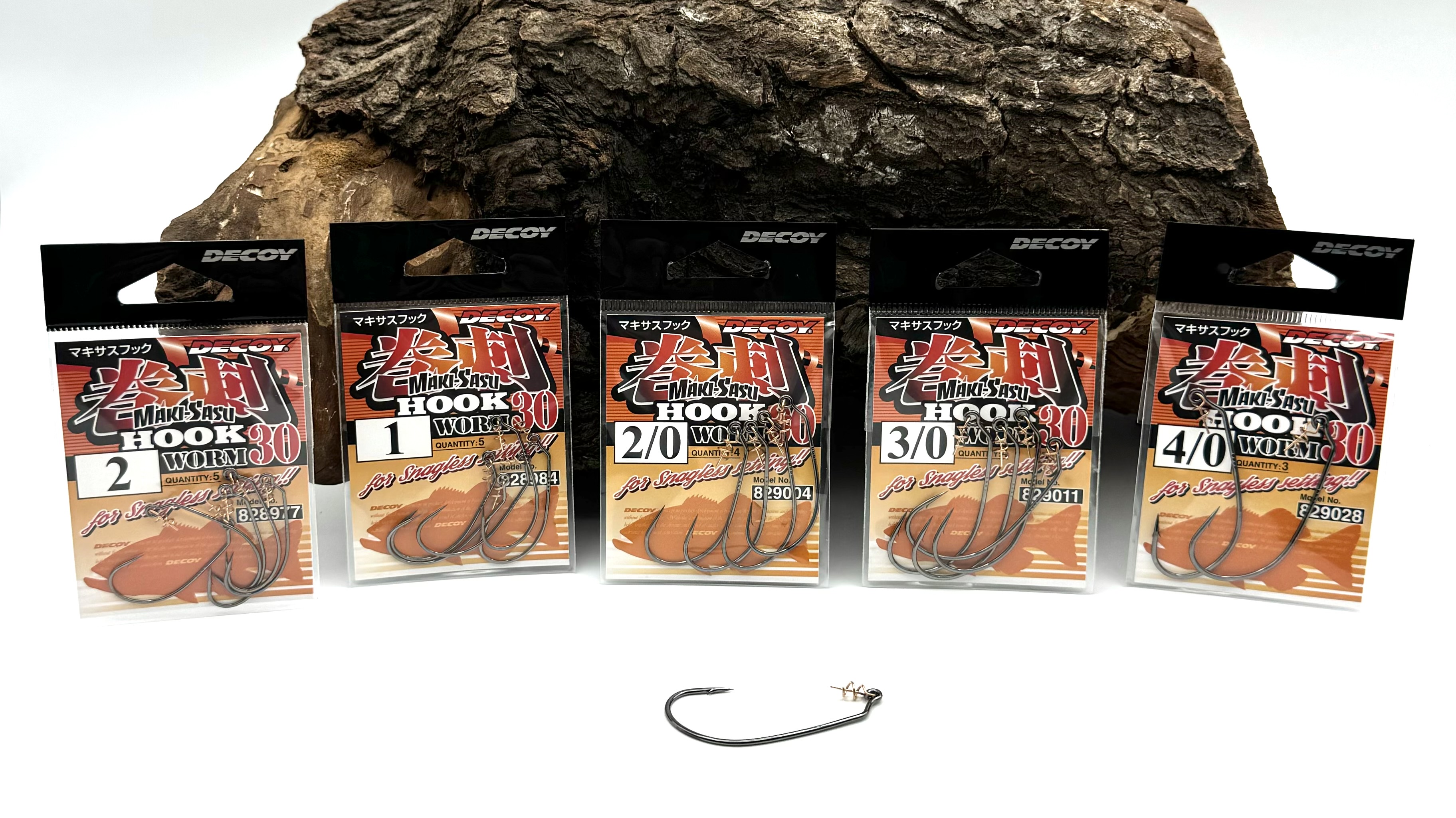 Decoy Maki Sasu Hook Worm30 Gr. 2 1 1/0 2/0 3/0 4/0 Made in Japan