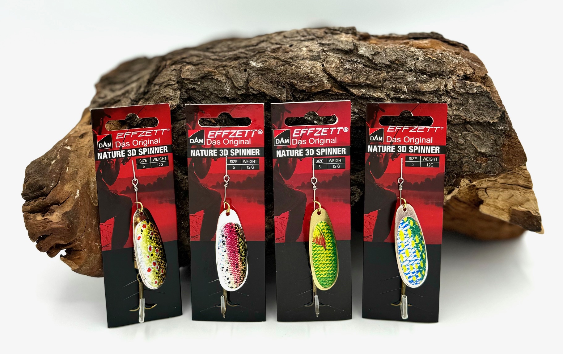 DAM Effzett Nature 3D Spinner 12g 6 Farben Barsch Hecht Rotauge Rotfeder Forelle