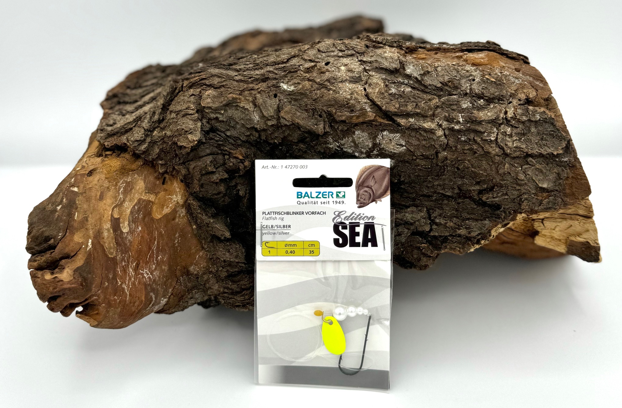Balzer Edition Sea Plattfisch Blinker Vorfach Gelb Silber Gr.1 35cm 0,40mm