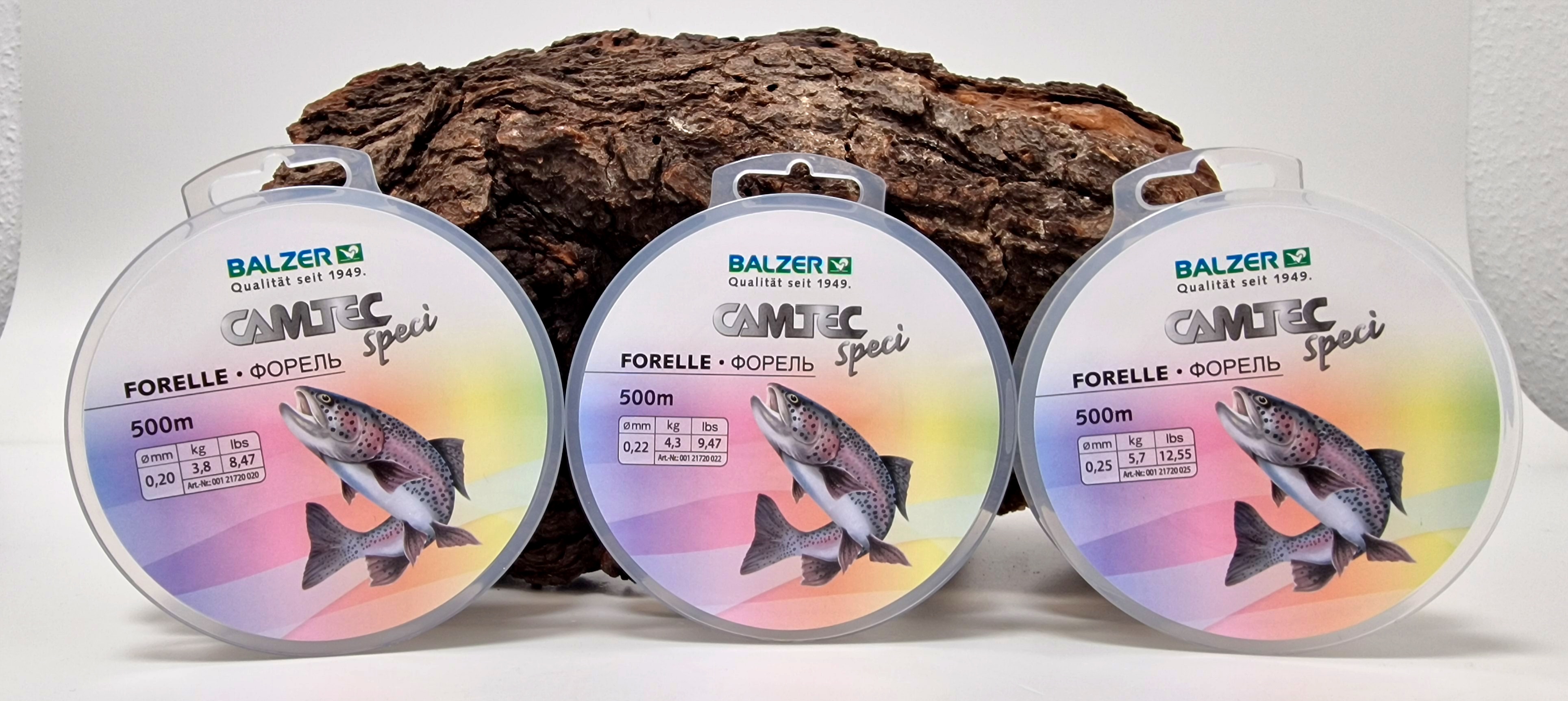 Balzer Camtec SpeciLine Forelle 500m Klar 0,20mm 0,22mm 0,25mm