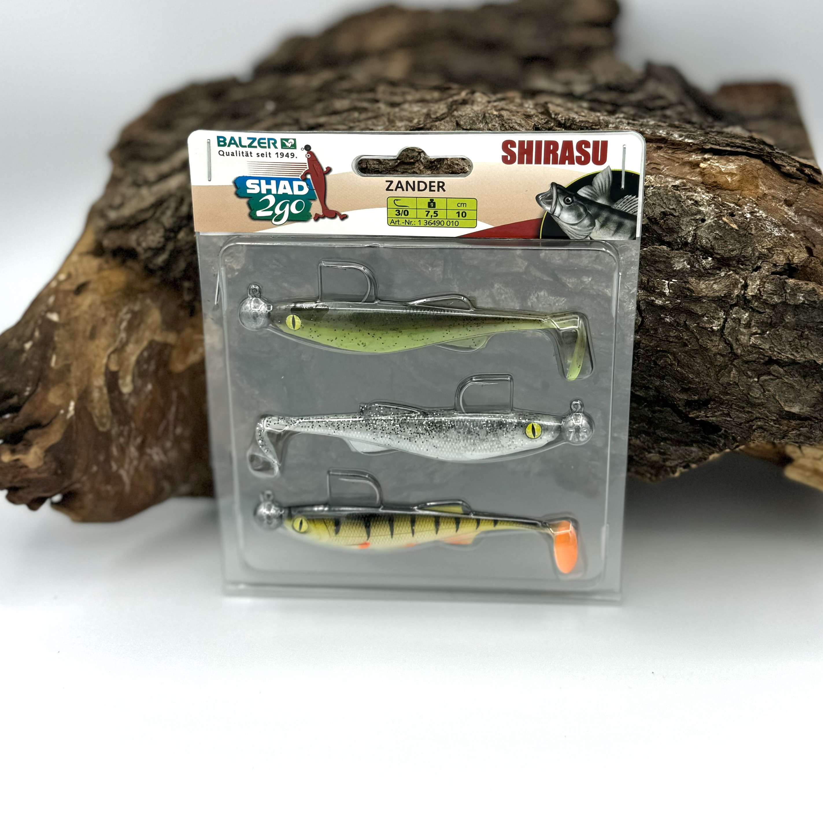 Balzer Shirasu Shad 2Go Zander Set 3 Farben 7,5g 10cm