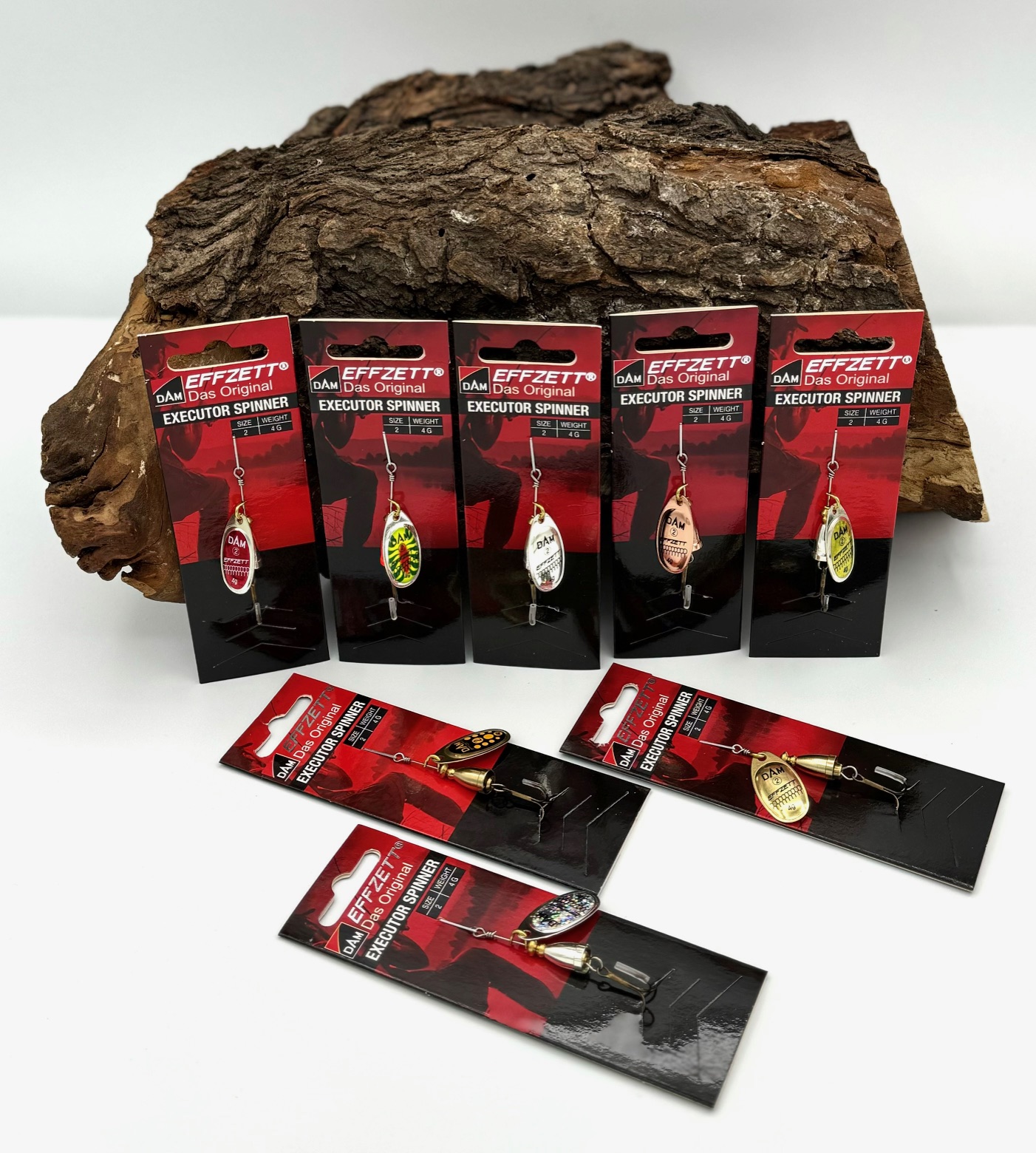 DAM Effzett Executor Spinner 4g Silber Gold Kupfer Reflex Fireshark Blacky Red ABVERKAUF