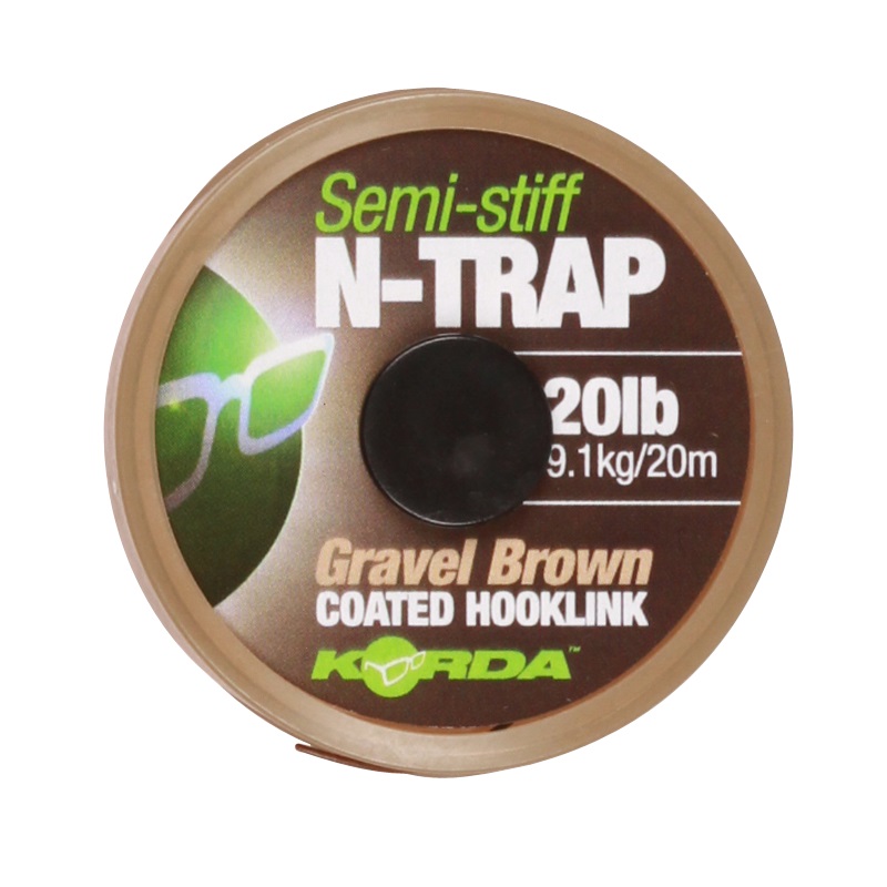 Korda N Trap Semi Stiff 20lb 9,1kg Gravel Brown 20m Vorfachmaterial