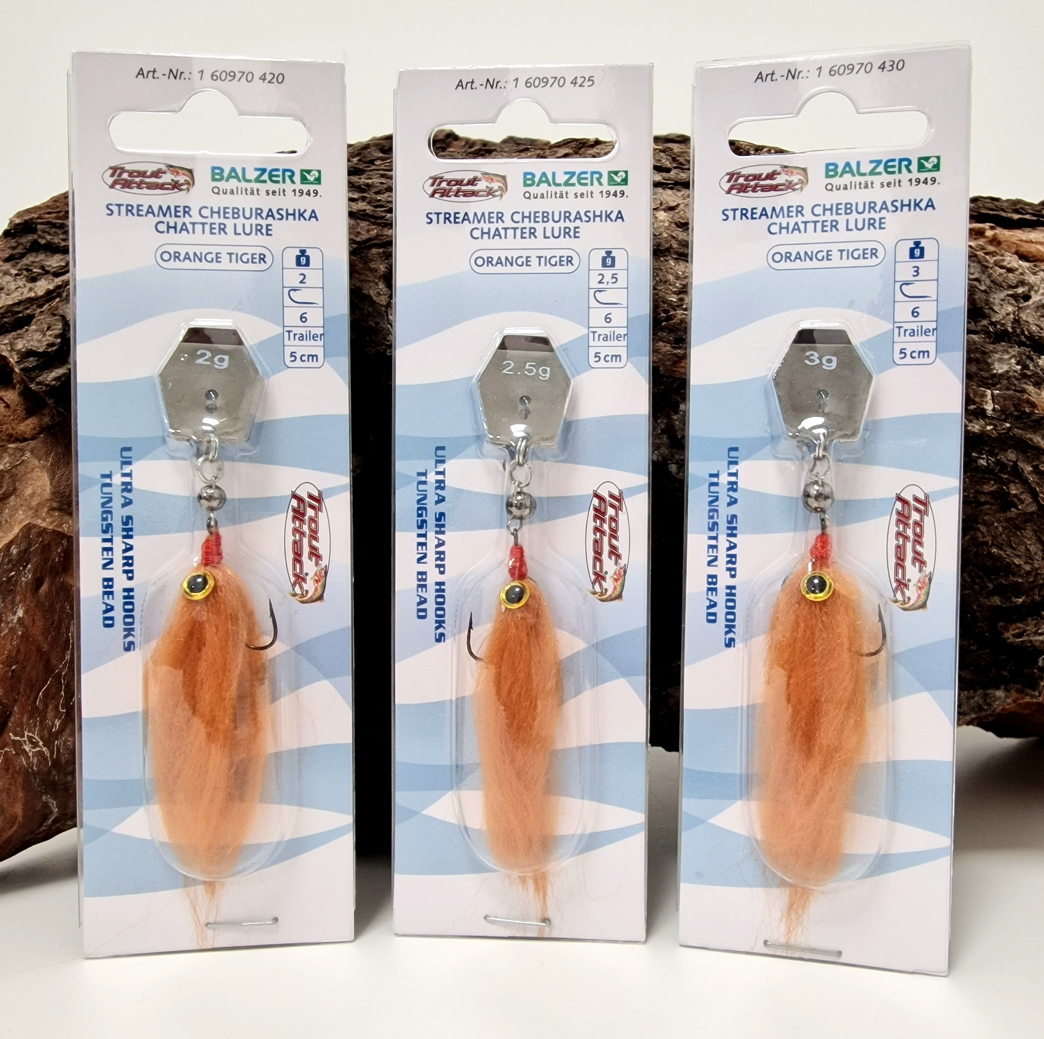 Balzer Tungsten Cheburashka Chatter Line Orange Tiger 5cm 2g 2,5g 3g