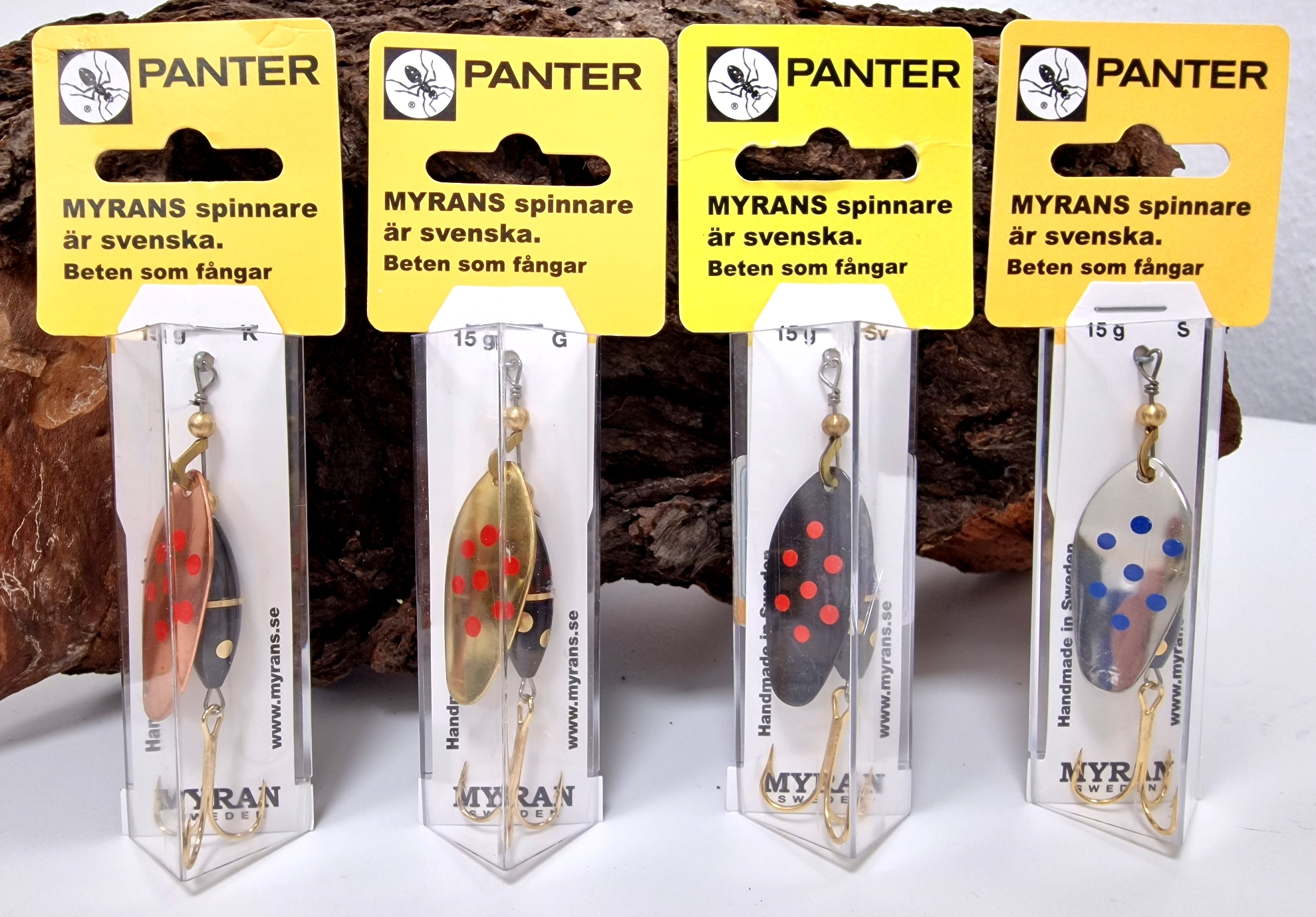 Falkfish Myran Panter Prick 15g Silber Gold Kupfer Schwarz mit Punkten