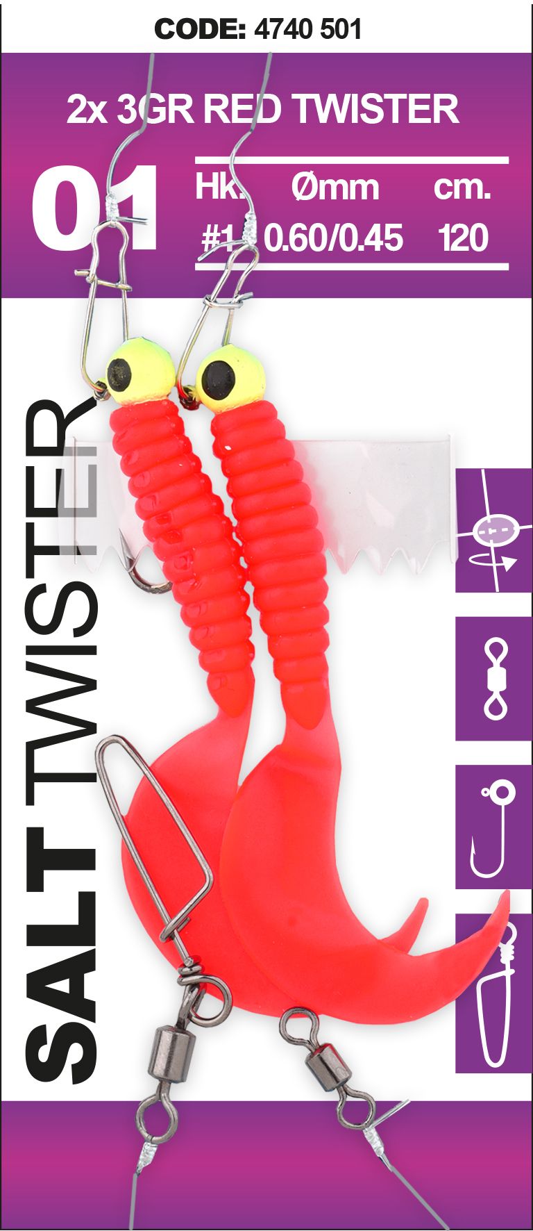 Spro Salt Twister Rigs Red Glow Orange 12 verschiedene Rigs