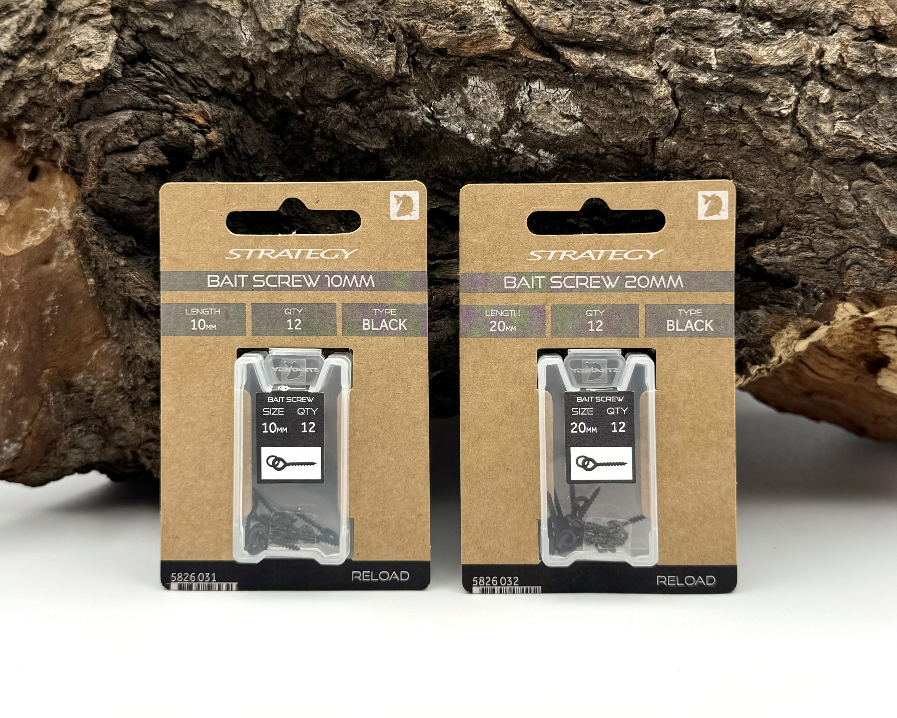 Strategy Reload Bait Screw 10mm 20mm 12 Stück Schwarz