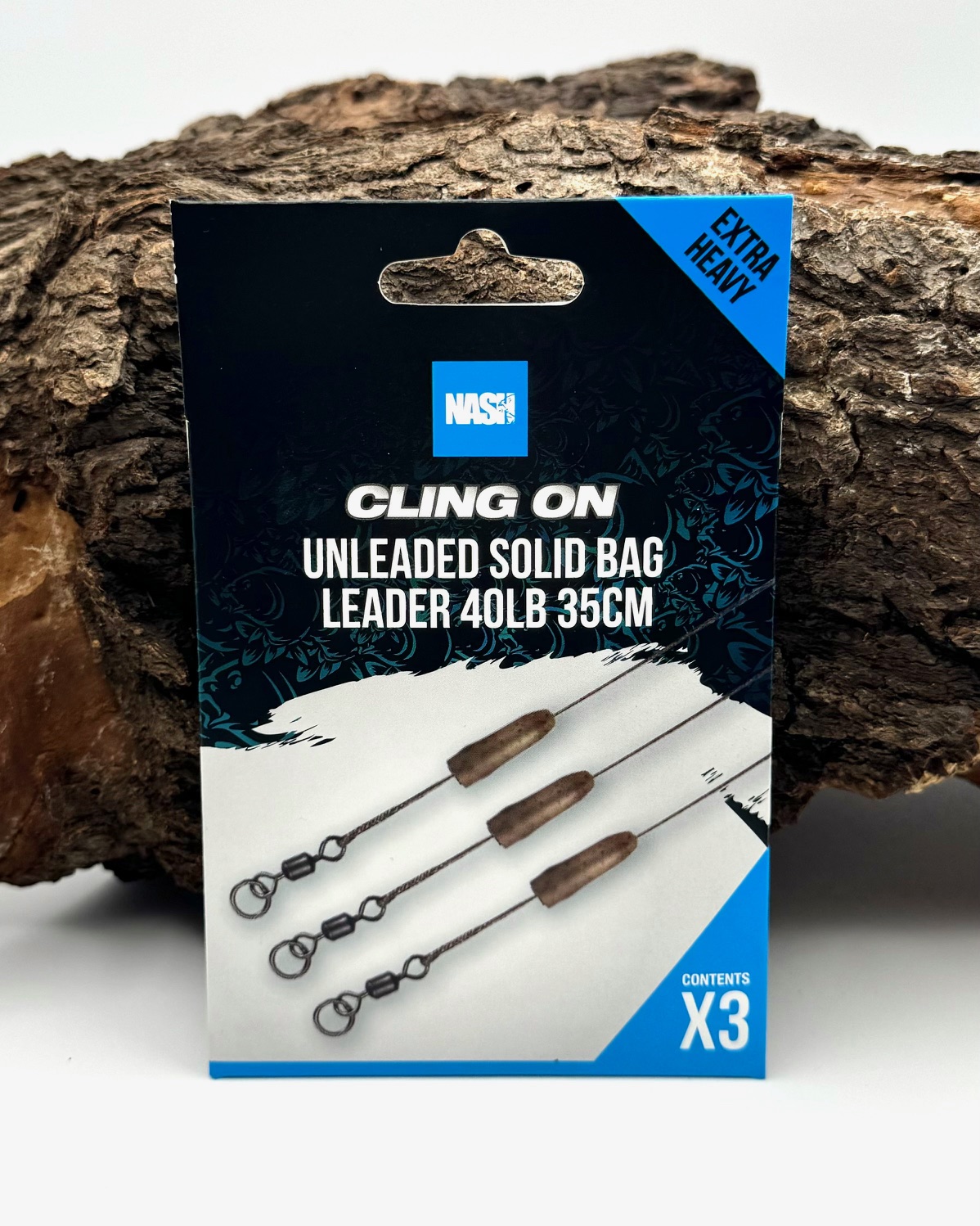 Nash Cling on Ready Tied Unleaded Solid Bag Leader 40lb 35cm