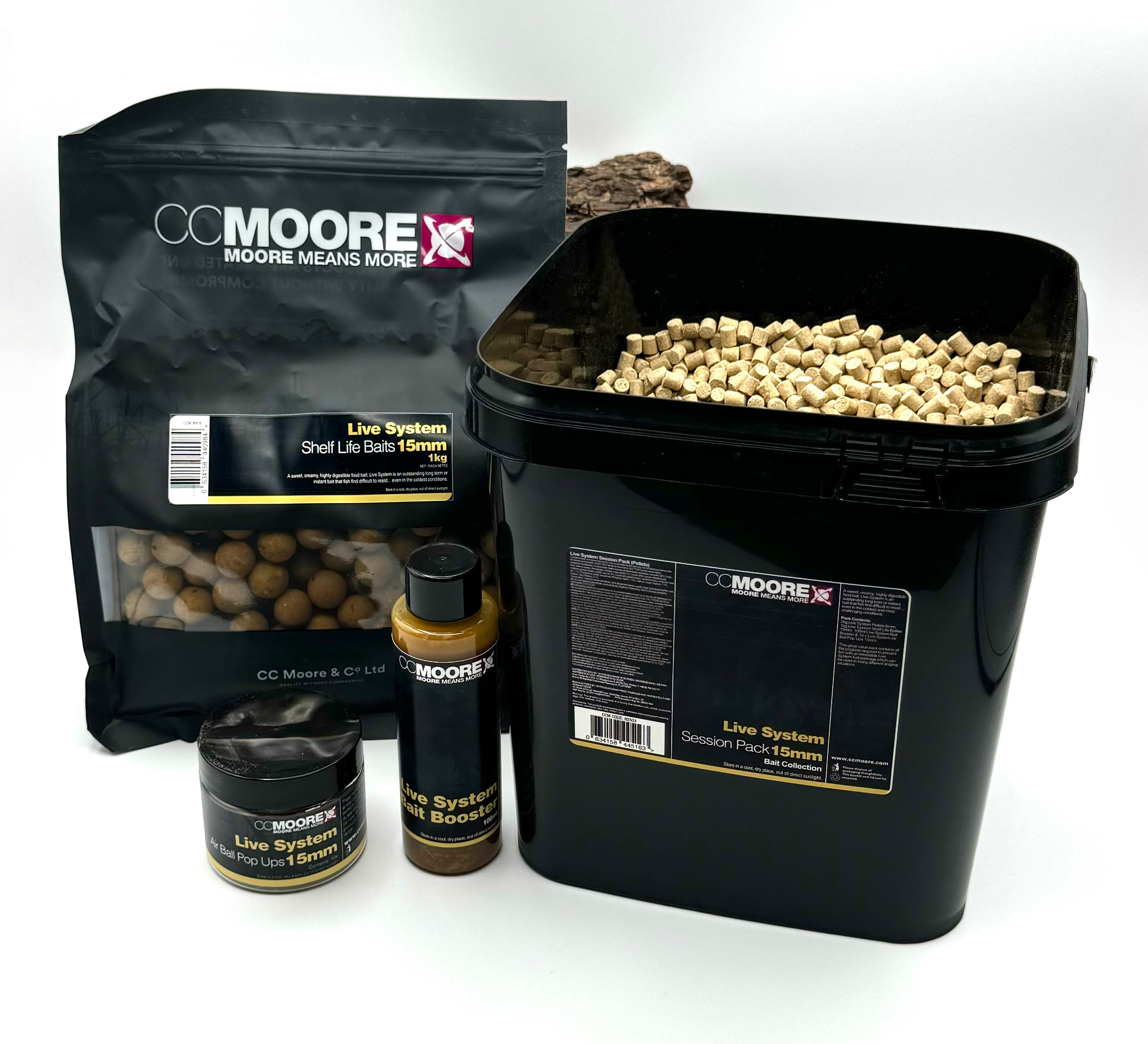 CCmoore Live System Session Pack 15mm 18mm Boilies Pellets Booster Ball Pop Ups