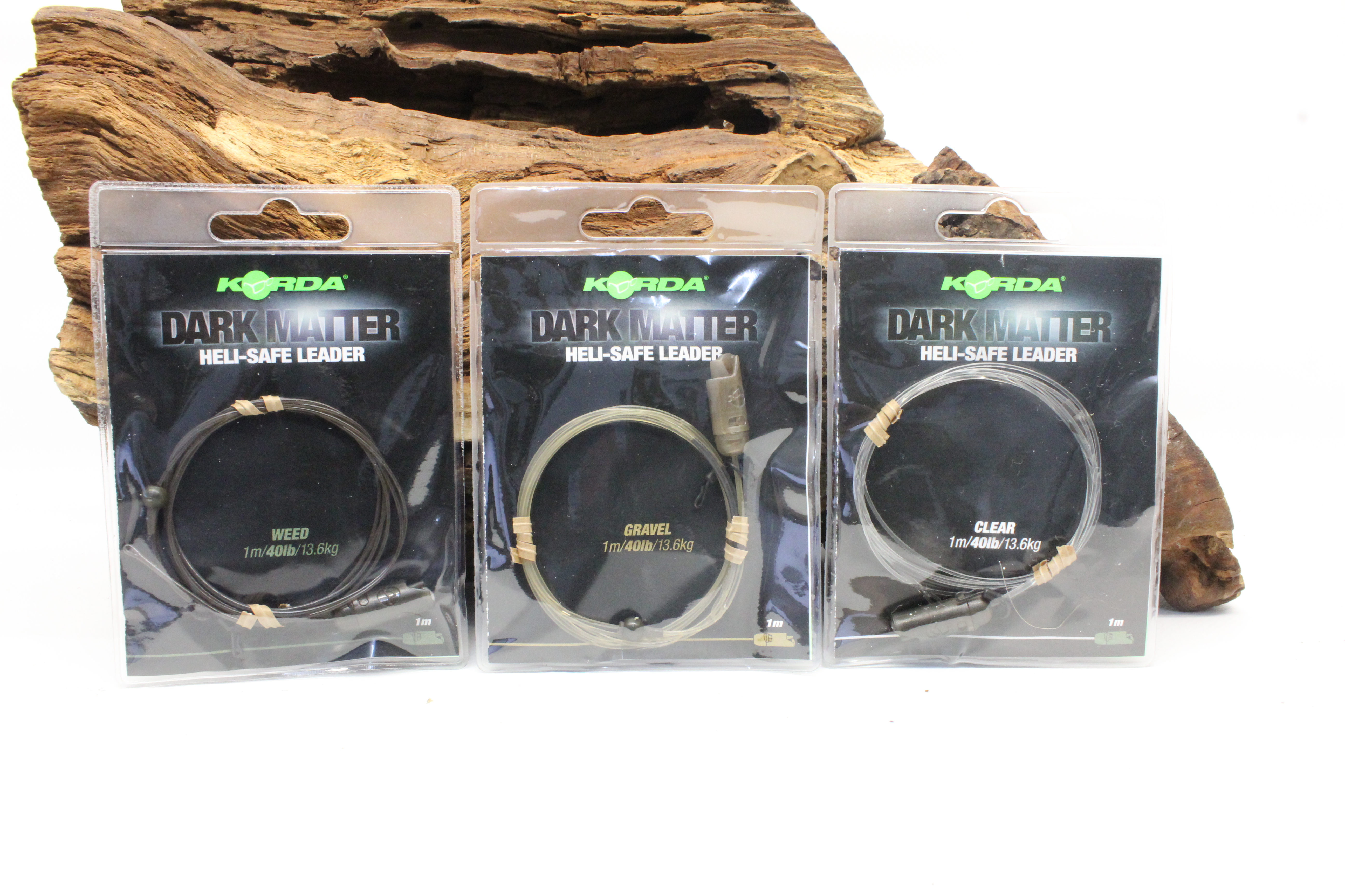 Korda Dark Matter Leader Heli Safe 1m 40LB Weed Gravel Clear
