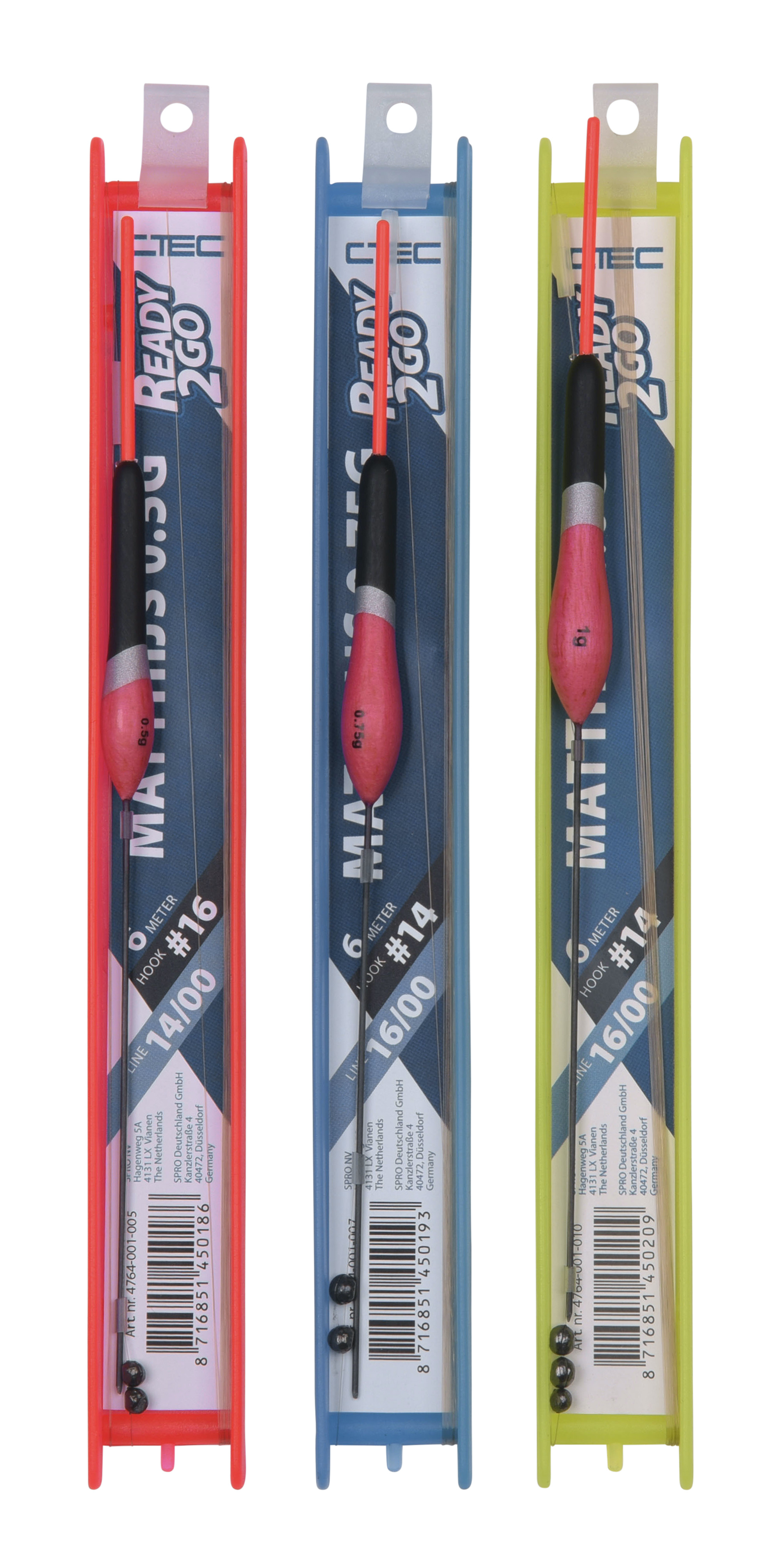 Spro C-Tec Polerigs Matthijs Stippposen Rig Fertigangel 6m 0,5g 0,75g 1,0g Gelb Rot