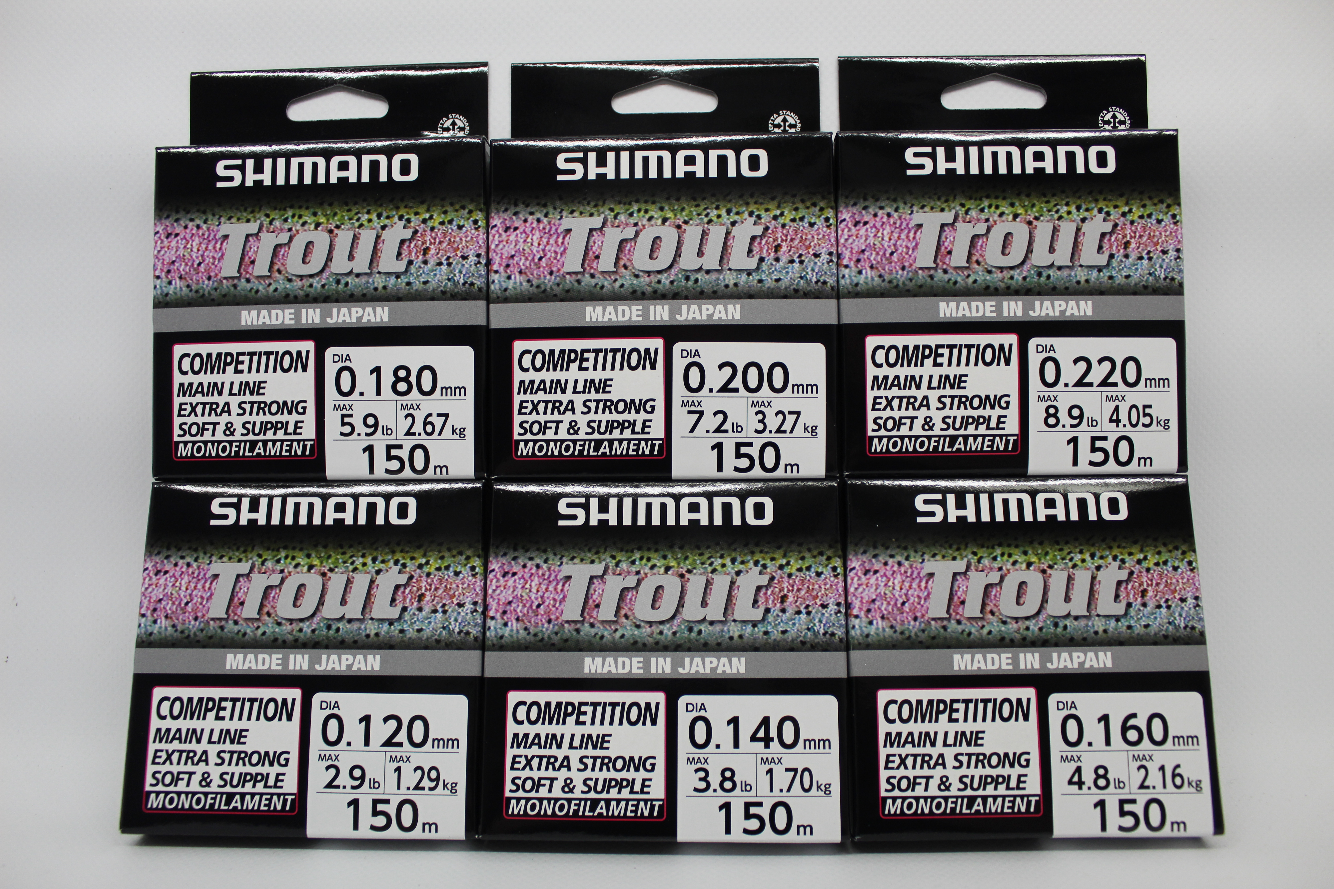 Shimano Trout Competition Mono Red 150m 0,12mm 0,14mm 0,16mm 0,18mm ABVERKAUF