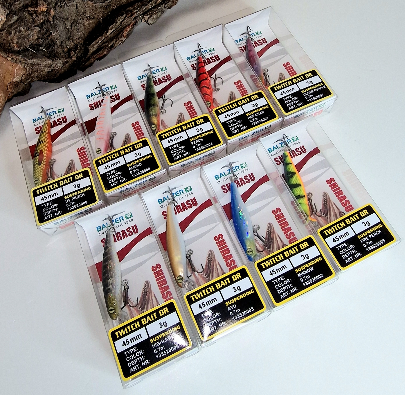 Balzer Shirasu Twitchbait DR 4,5cm 3g Suspending 9 Farben Albino Perch Crab Ayu usw.