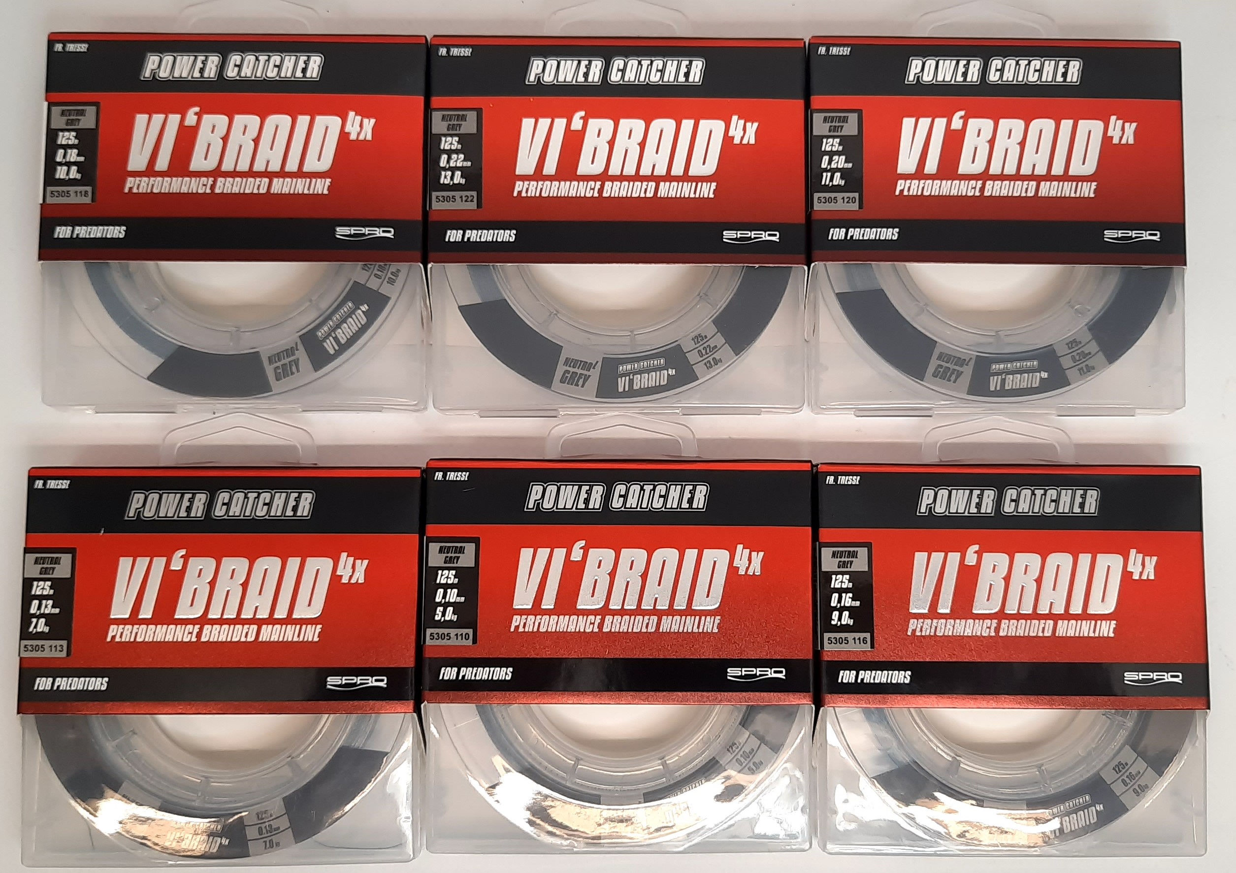 Spro Powercatcher VI´Braid geflochtene Schnur Grey 0,10mm - 0,22mm 125m ABVERKAUF