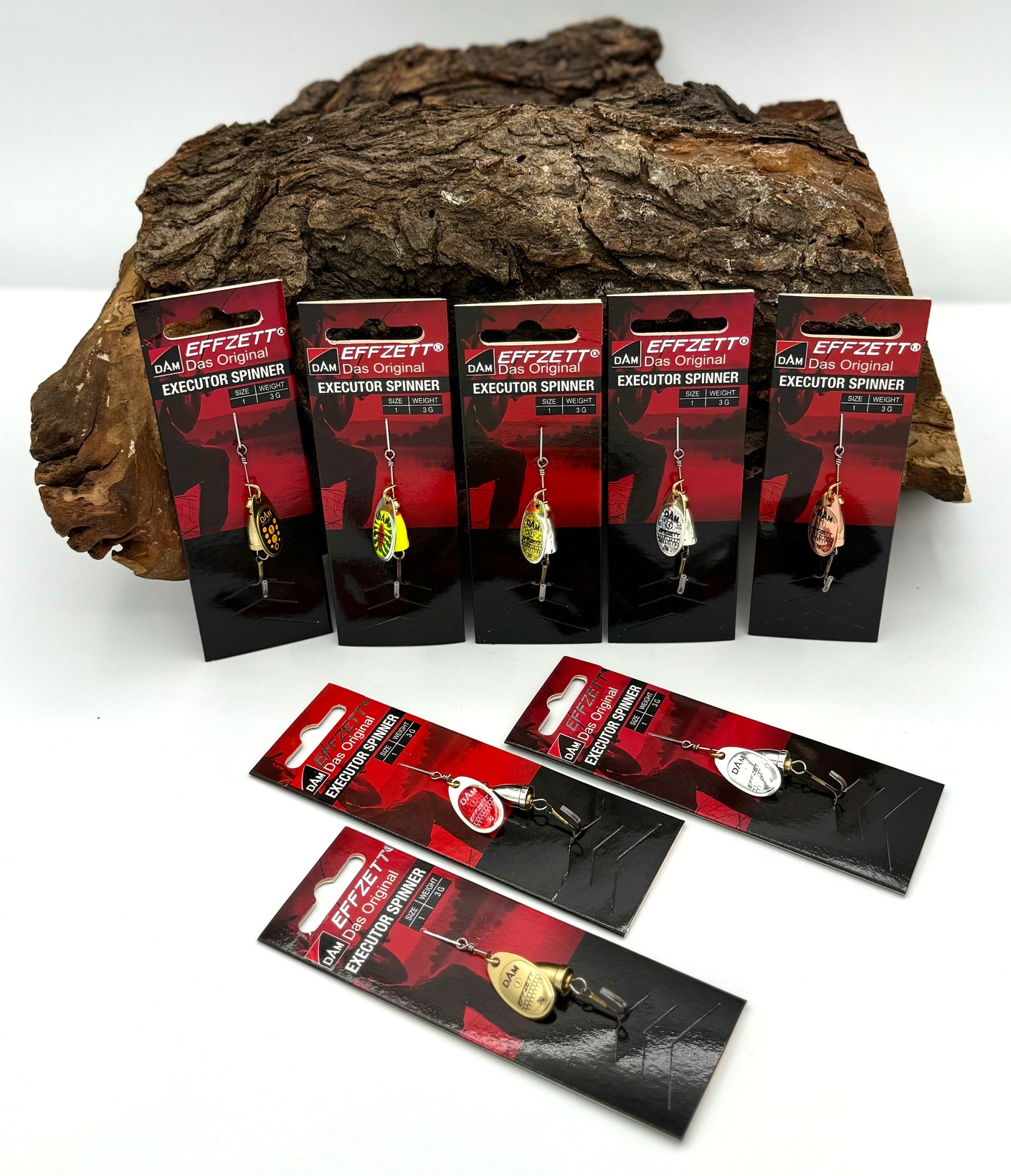 DAM Effzett Executor Spinner 3g Silber Gold Kupfer Reflex Fireshark Blacky Red ABVERKAUF